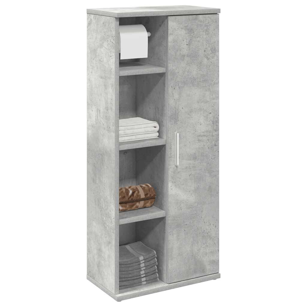 Image of Vidaxl Bathroom Cabinet With Roll Holder Concrete Grey 39x22x90 Cm, Bathroom Cabinet, Bathroom Furniture, Washbasin Cabinet, Bathroom Cabinets, Bathroom Furniture