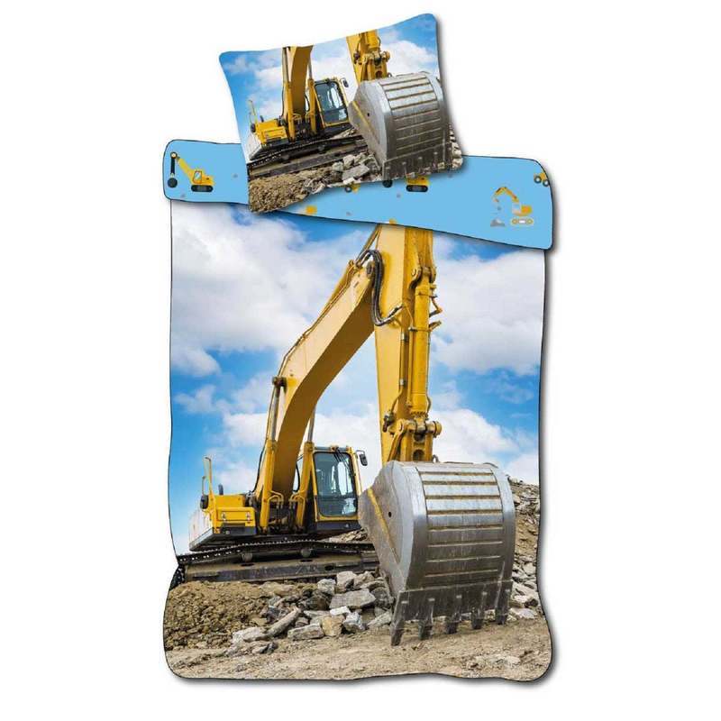 Crane, Excavator, Truck Construction Site Bedding Set, 100 X 135 Cm