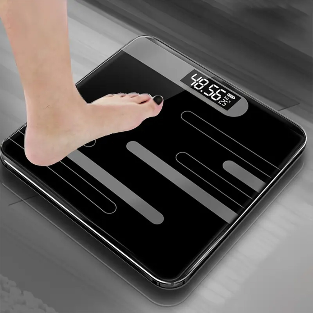 TEMU Body Weighing Scale, Digital Bathroom Scales Bathroom Weighing Scale Smart Body Scales Lcd Display Glass Digital Weight Scale Electronic Floor