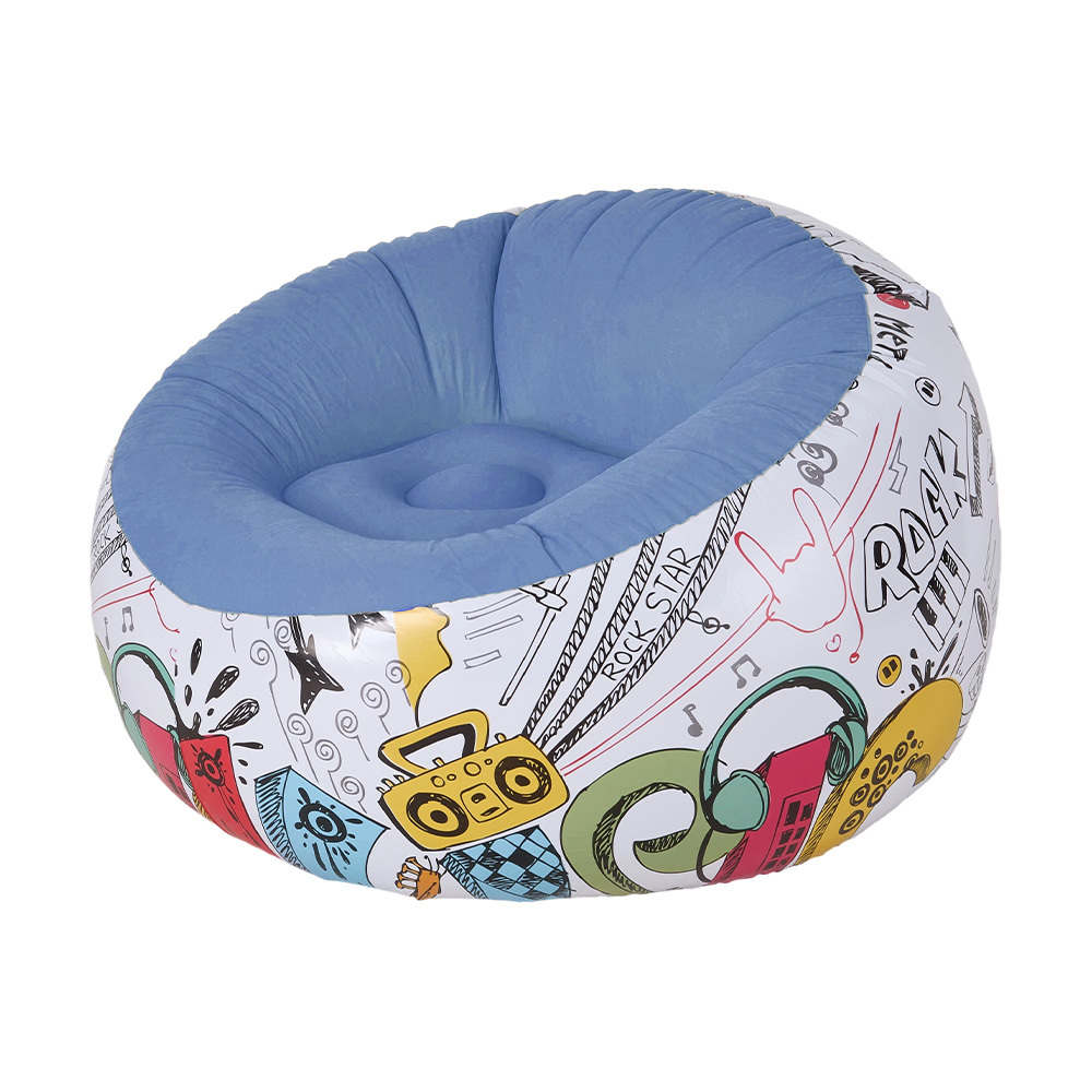 Multicoloured Inflatable Sofa with Manual Air Pump