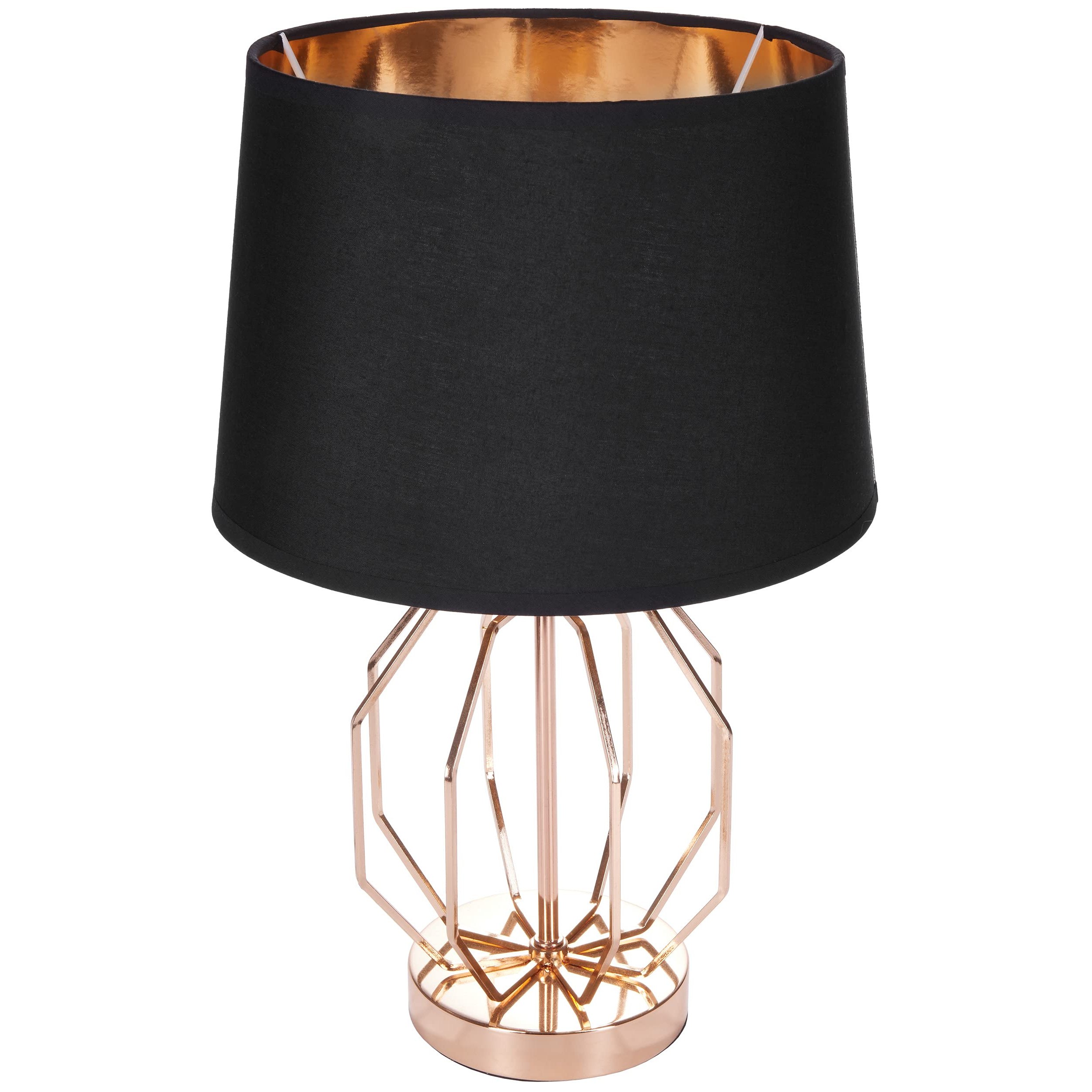 Image of Brubaker Table Or Night Table Lamp Vintage Grid Pattern - Modern Table Lamp With Metal Foot - Height, Gold Black (bulb Not Included)