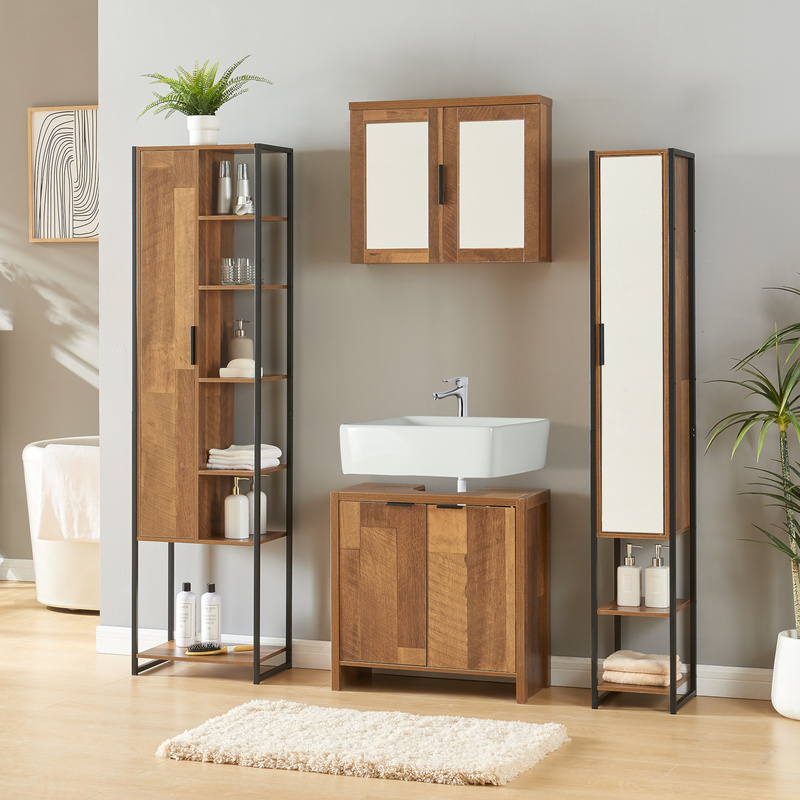4-piece Walnut Bathroom Furniture Set 'namsskogan'