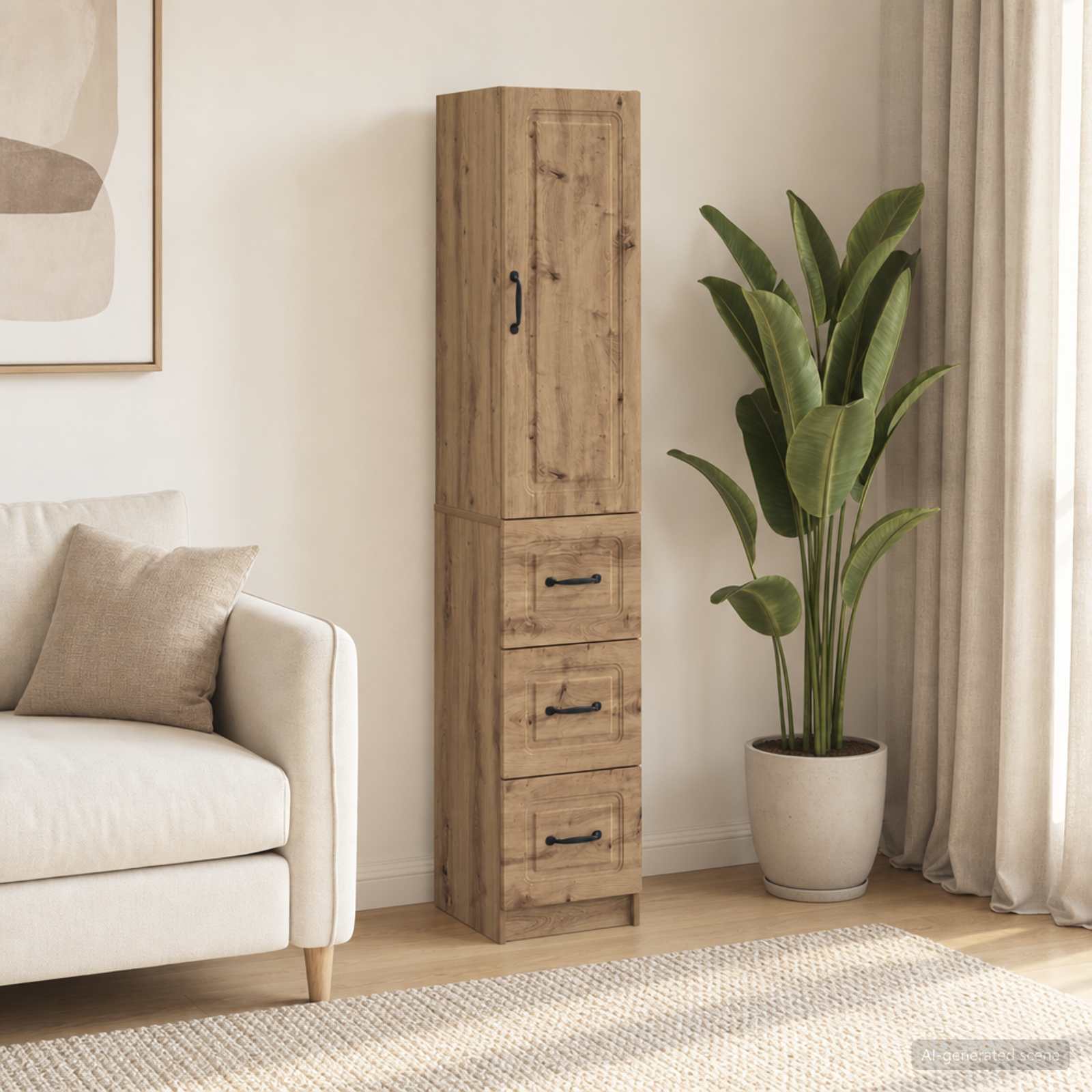 Image of Storage Cabinet Home Storage Office Organizer Living Room Furniture Modern Furniture Interior Decoration Room Organization Home Shelving System Functional Cabinet Chic Sideboard
