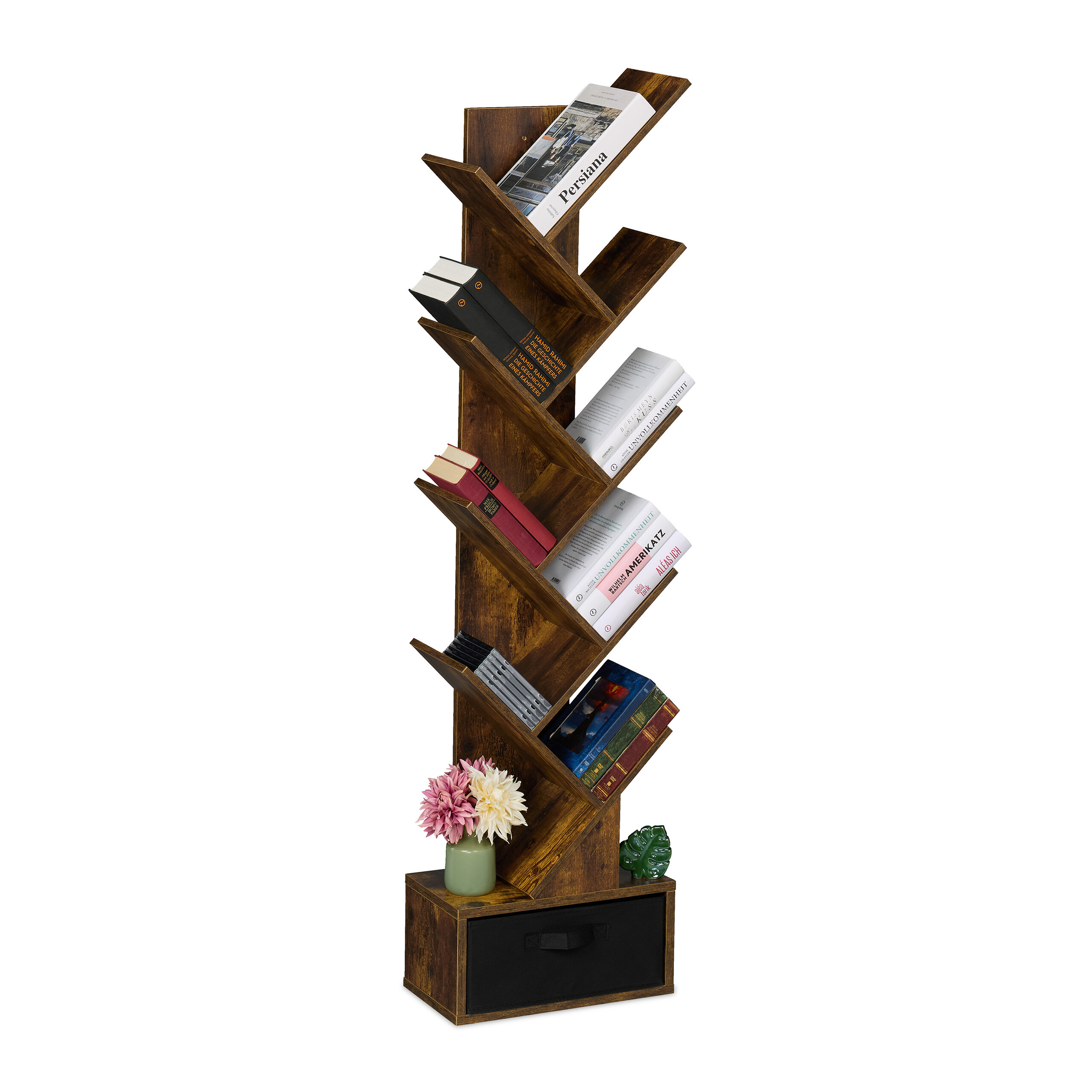 TEMU Brown Bookshelf - (w)38 X (h)146 X (d)22 Cm