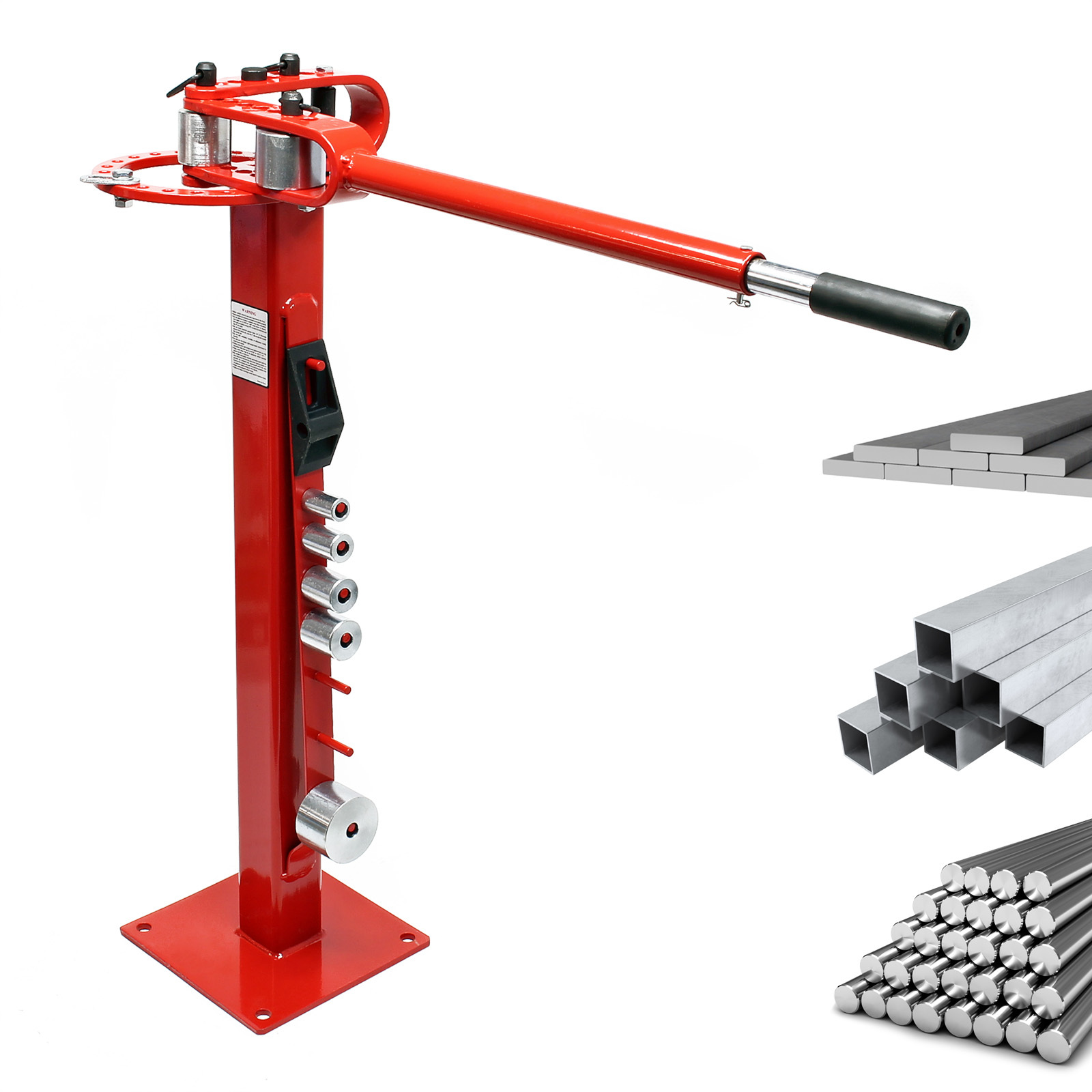 Wiltec Compact Bending Machine With Foot 1250 X 255 X 975 Mm, Bending Machine For Flat Steel, Construction Steel, Round Steel & Square Steel With 7 Dies -76.2 Mm