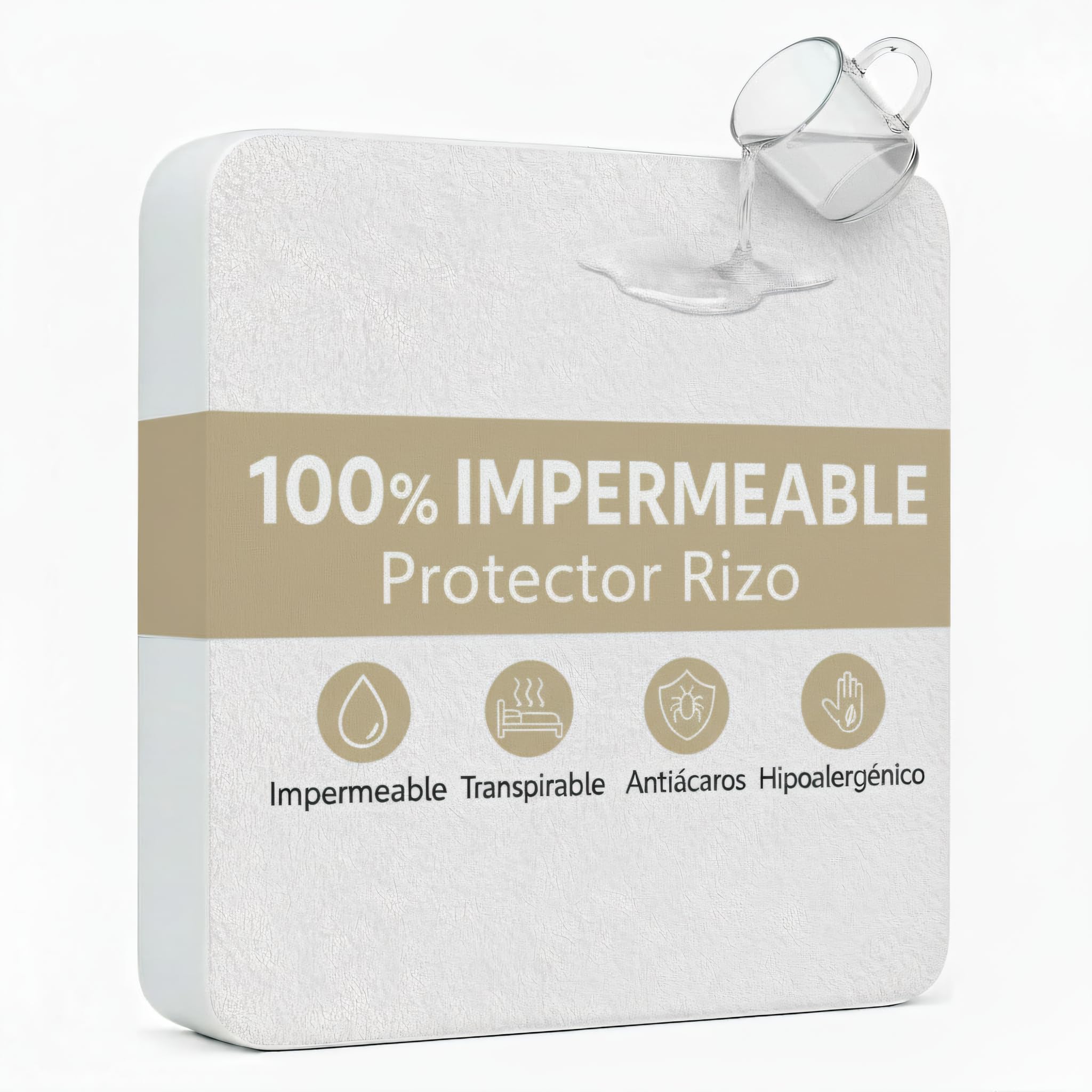 TEMU H Hansel Home Mattress Protector With Tpu Waterproof Layer, Mattress Cover, Waterproof, Comfortable, Adjustable, Breathable, White, Fits