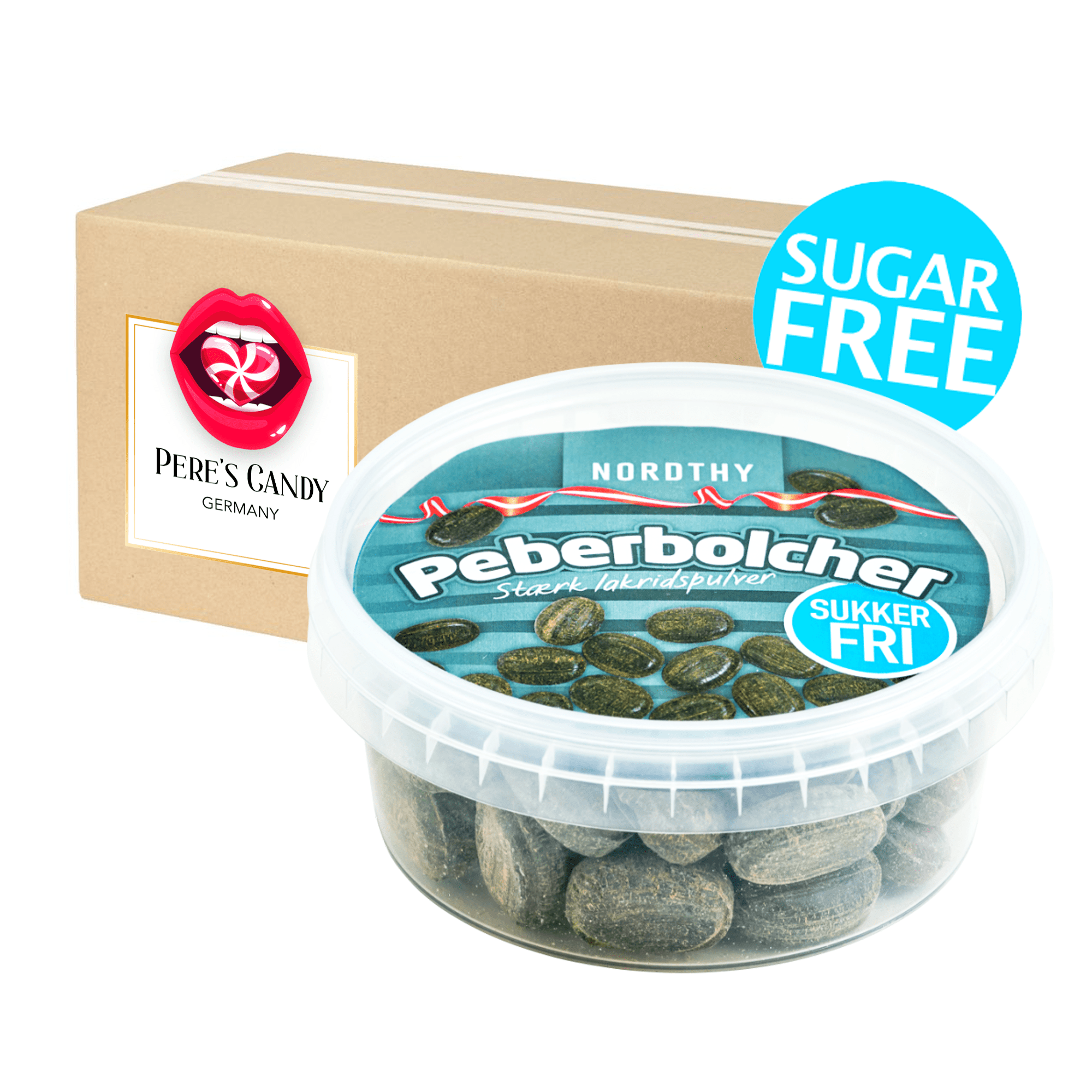 Image of 2 X 180g Sugar-free Pepper Bonbons From Denmark - Bonbons Are Made For Those Among You Who Love Licorice And Especially Strong Licorice 360g