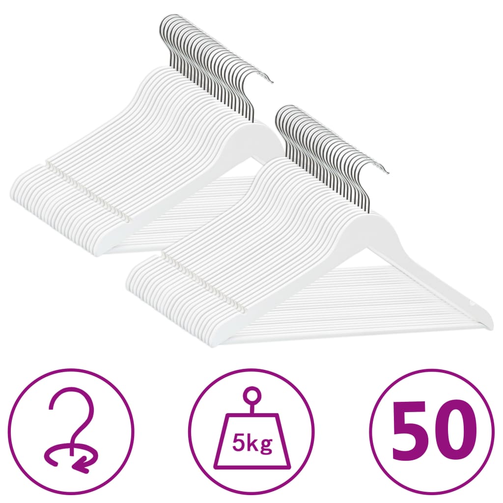 Image of Vidaxl Coat Hanger Set Non-slip Wardrobe Hanger Shirt Hanger Hanger Hardwood