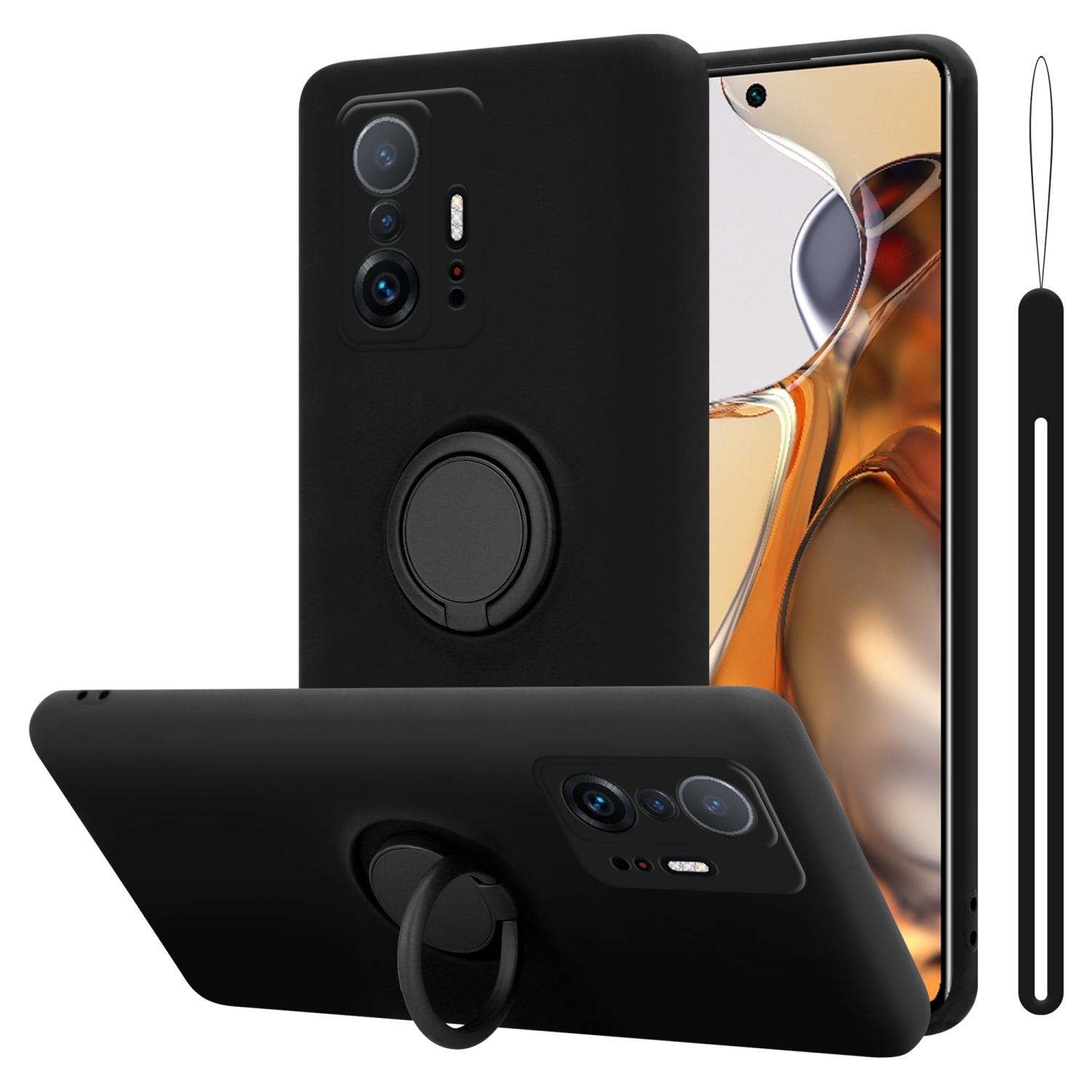 Case Compatible For Xiaomi 11t / 11t Pro Protective Case Made Of Flexible Tpu Silicone With Ring Back Case Cover Case Phone Case