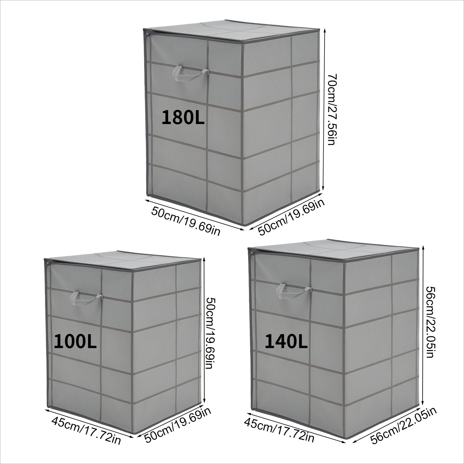 3 Pack Large Capacity Storage Bags - Heavy Duty Packing Totes