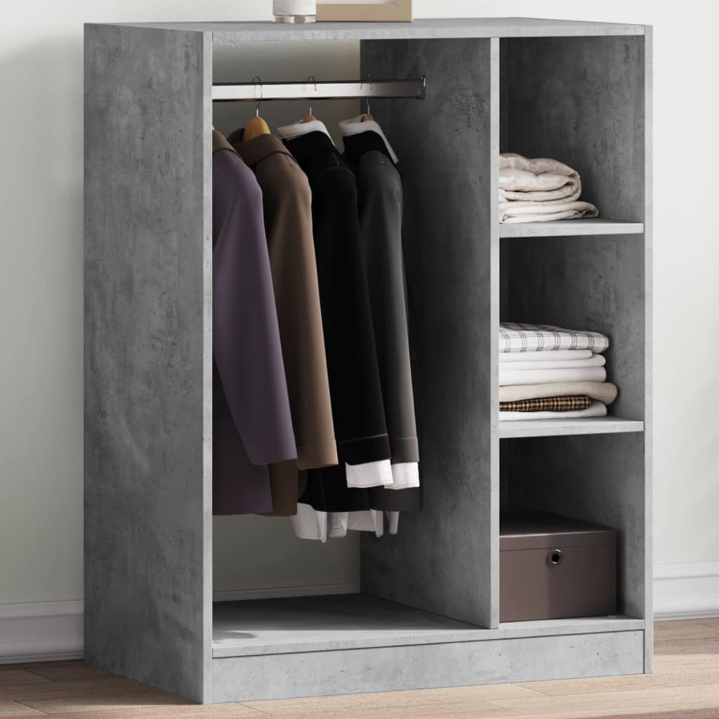 Image of Vidaxl Closet, Wardrobe With Storage Space, Tall Cabinet For Bedroom, Panel Cabinet, Modern, Concrete Gray Wood