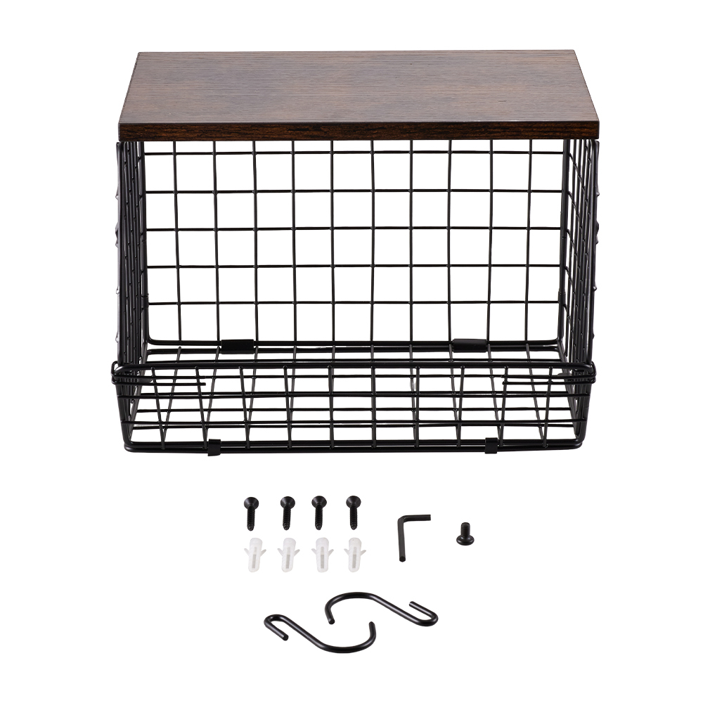 2-Tier Stackable Kitchen Storage Rack with Wooden Boards