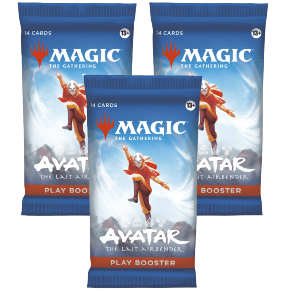 Image of 3× Magic The Gathering : The Last Airbender – Official Mtg Expansion Packs With Rare & Cards + Heartforcards Shipping Protection