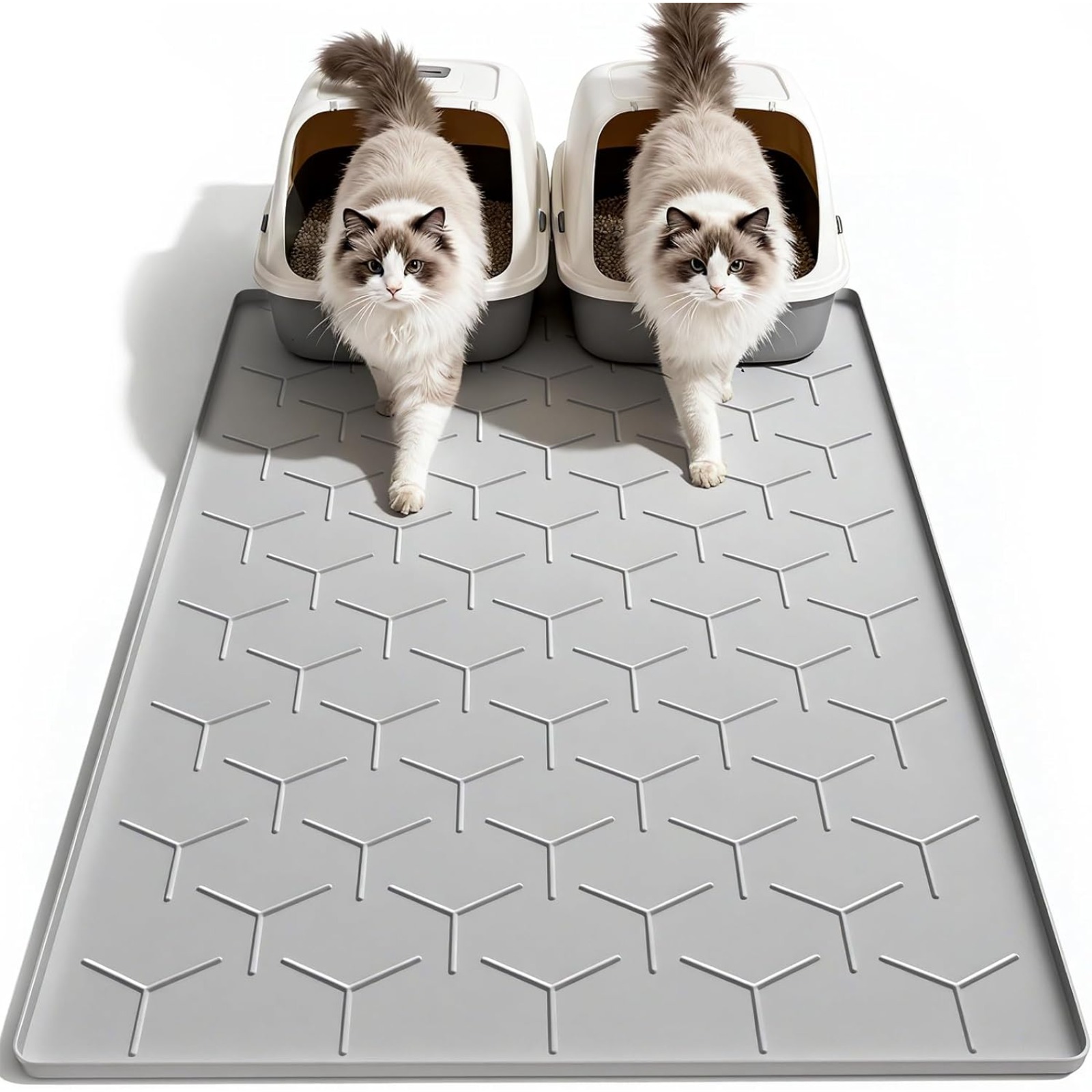 Image of Cat Towels Mat 86x56 Cm Silicone Cat Towels With High Rim Slip Protection Easy To Toilet And Cat Household Practical Mat