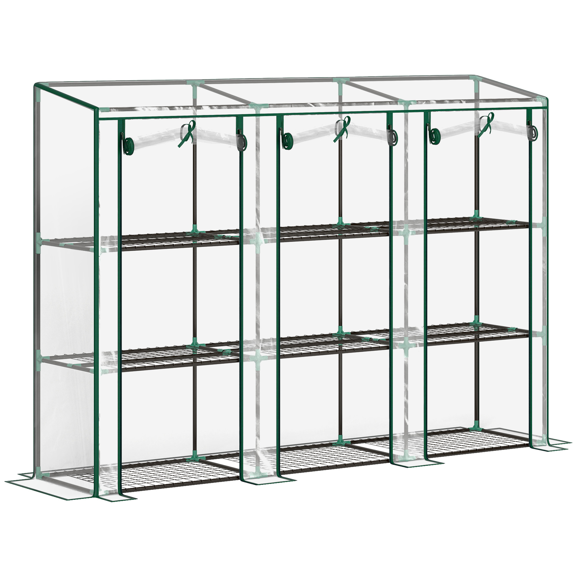 Invernadero Pequeño Invernadero de Exterior con Estantes de 3 Niveles Puertas con Cremallera y de Acero Invernadero…: retailer-supplied image