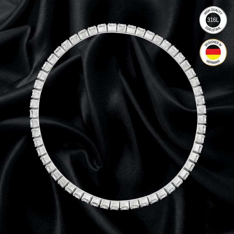 Bracelet For Women - Silvery, Golden, Rose Golden Colored - With Zirconia Stone White - Water Resistant