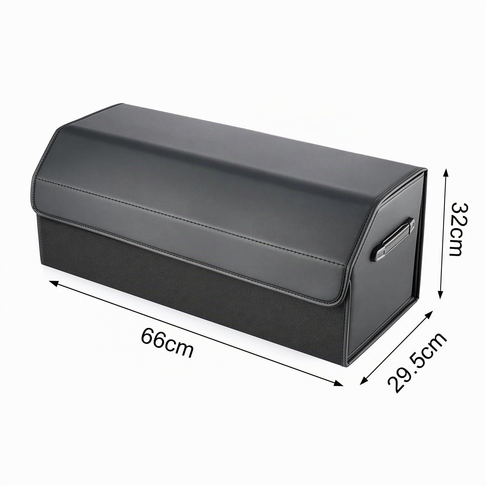 TEMU Car Trunk Organizer Foldable With Lid Water-repellent Storage Box Made Of Artificial -resistant With Handles For Suv Sedan Camping Shopping