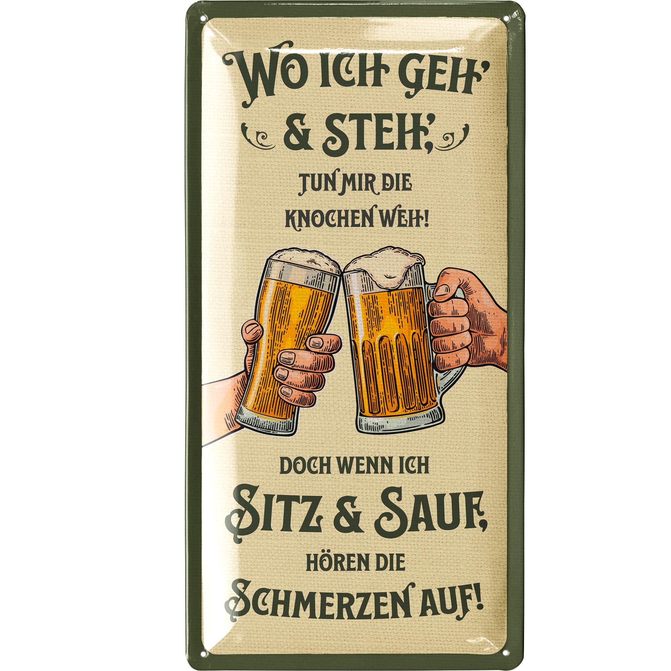 Image of Retro Tin Sign Beer - Funny Signs With Sayings As Bar Decoration For Party Basement - Pub Bar Decor For ' Table - Gift Idea For Dad On Father's Day - Vintage Metal Sign 17x34cm Classic Edition