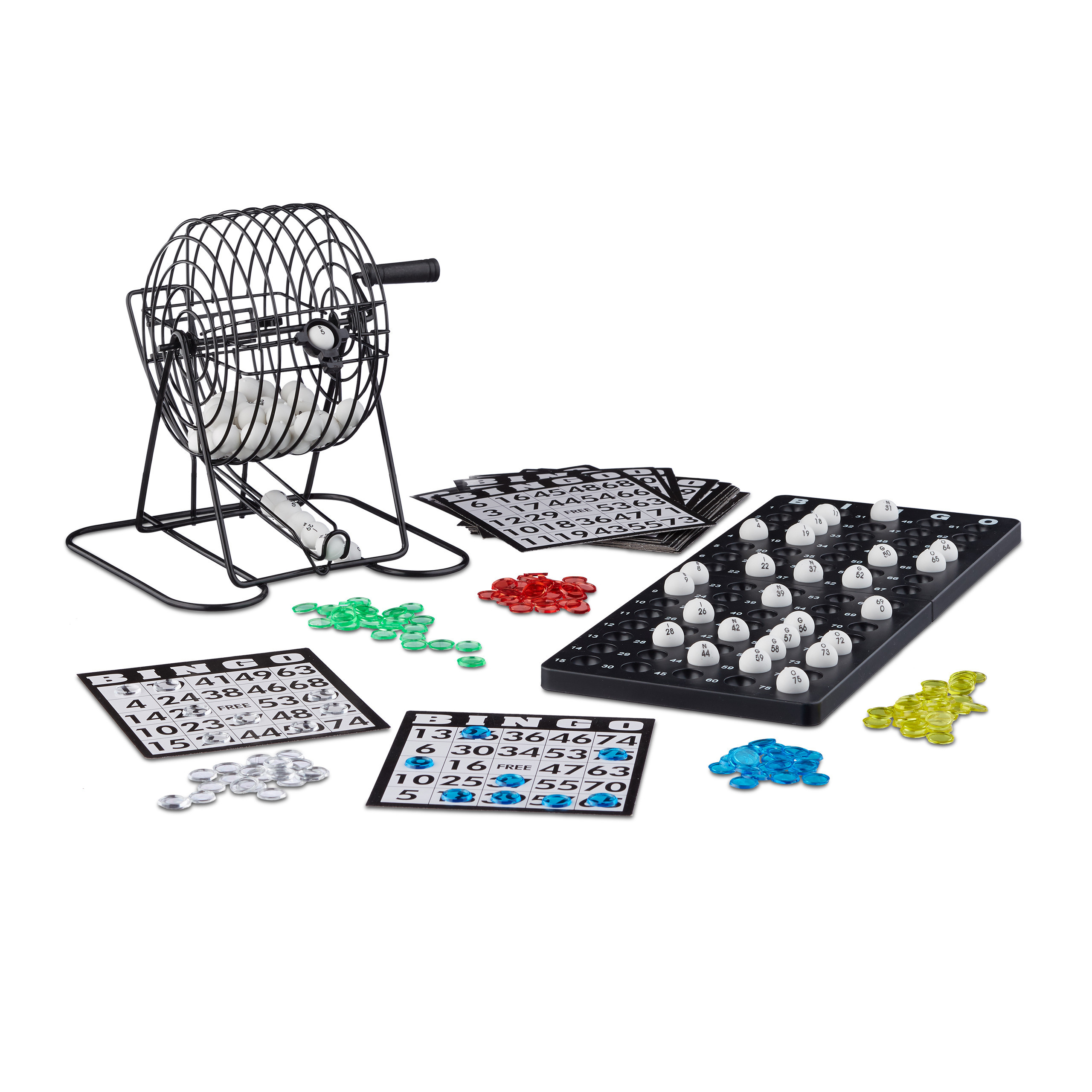 Image of Bingo Game With Metal Drum In Black