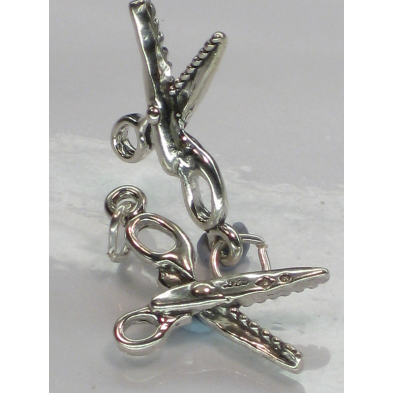 Sterling Silver Pinking Shears Charm, Creative Accessory