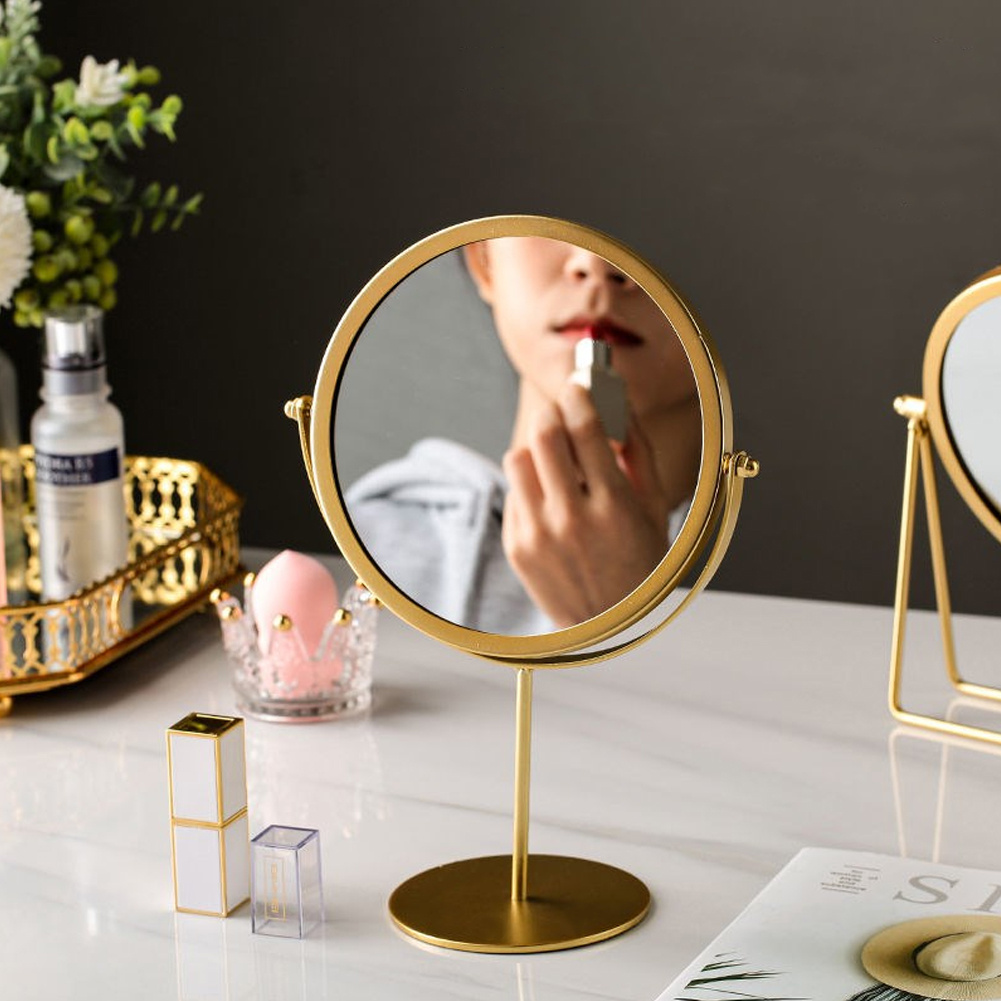 Portable Round Dressing Table Makeup Mirror with Stand