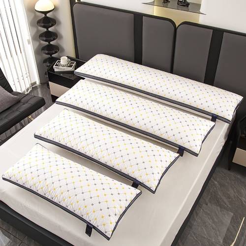 item picture 1pc luxury extra long soft body pillow embroidered white super firm support for side sleepers breathable comfortable machine washable in multiple sizes ideal for bedroom hotel single