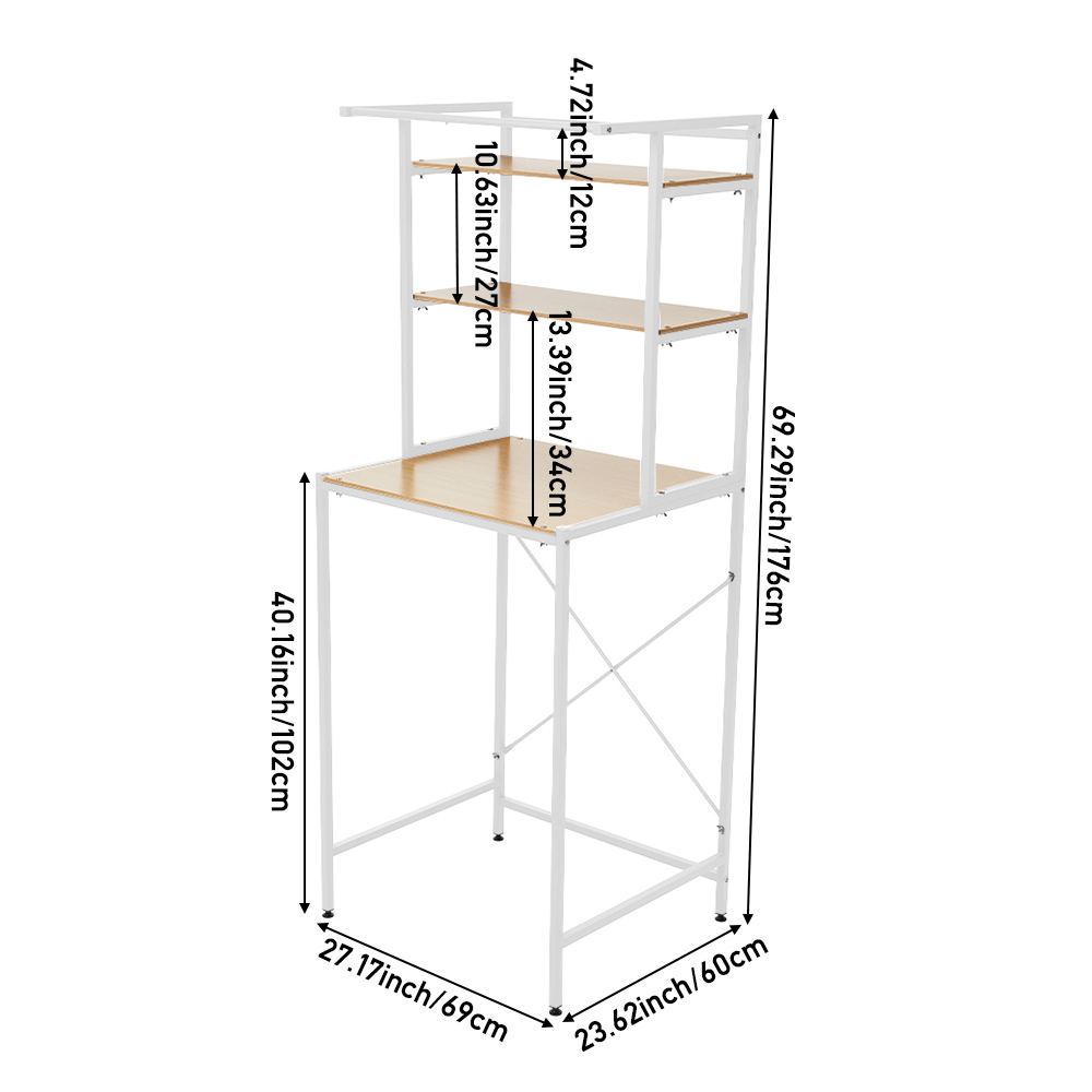 3-Tier Over Toilet Storage Rack, Freestanding Bathroom Organizer