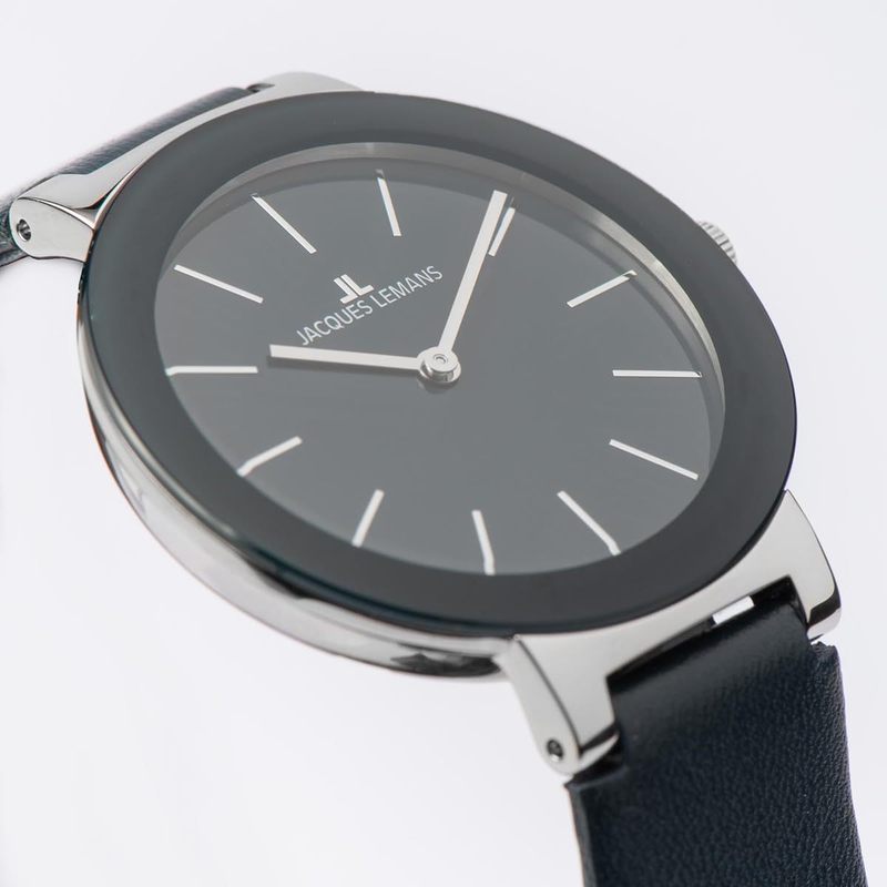 Elegant Women's Analog Watch, Dark Blue Leather Strap & Stainless Steel Case, Versatile Timepiece for Casual & Dress Wear, Stylish Everyday Accessory
