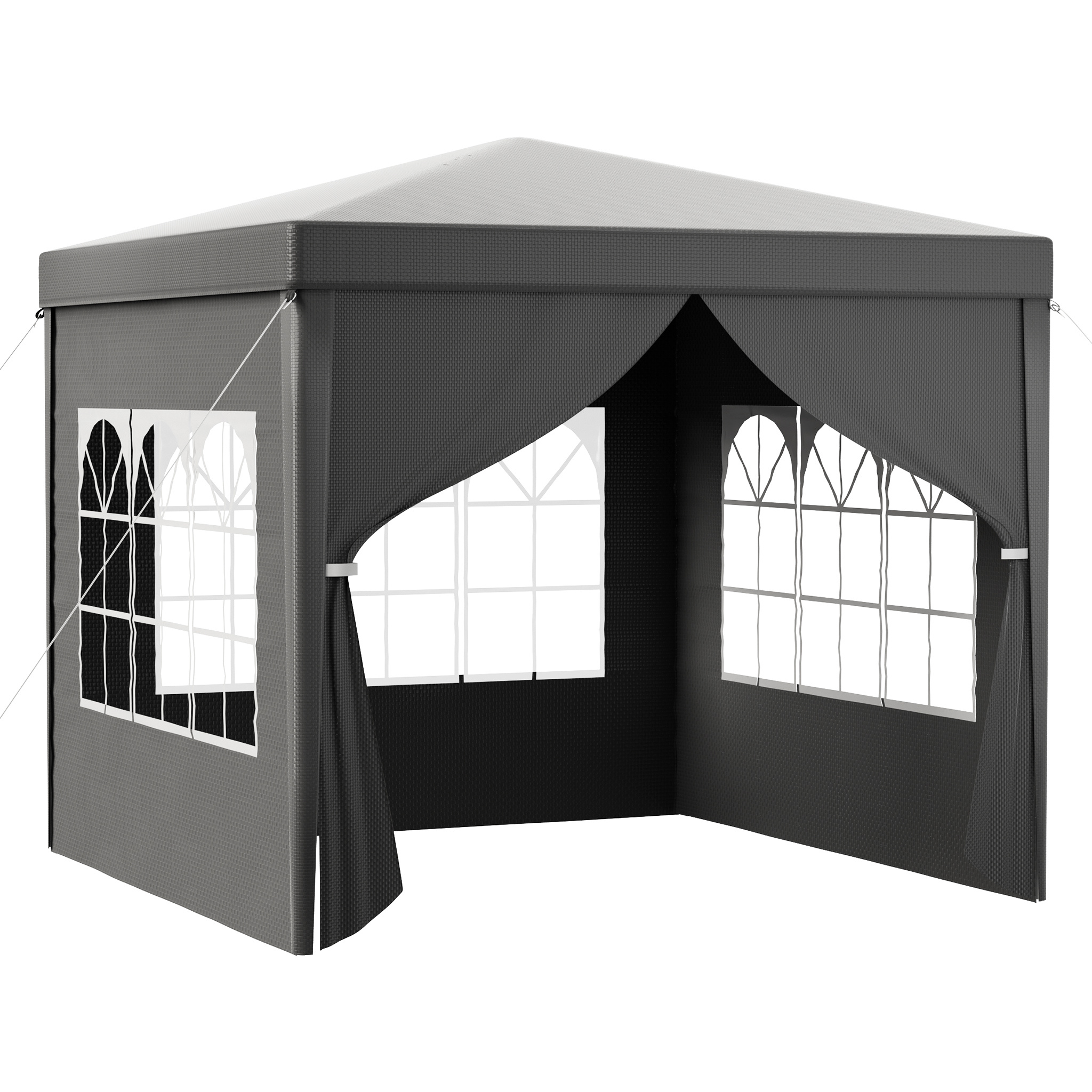 TEMU Toboli 3 X 3 Grey With Uv Protection 50+, Garden With Removable Sides, Party Tent With Windows For E.g. Terrace And Festival