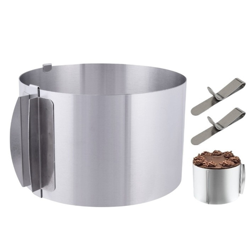 Adjustable 10cm Cake Ring (16-30cm) + 2x Clips Free