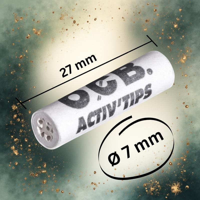 Ocb Activtips Slim 7 Mm Activated Carbon Filter With Ceramic Caps 4 X 50pcs Activated Carbon Filter With Ceramic Cap