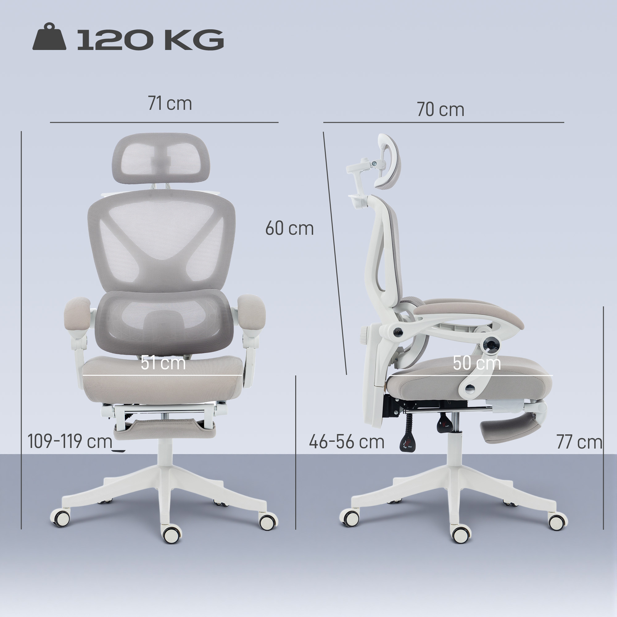 HOMCOM Silla de Escritorio de Malla Silla de Oficina Reclinable con Reposacabezas Sopor...