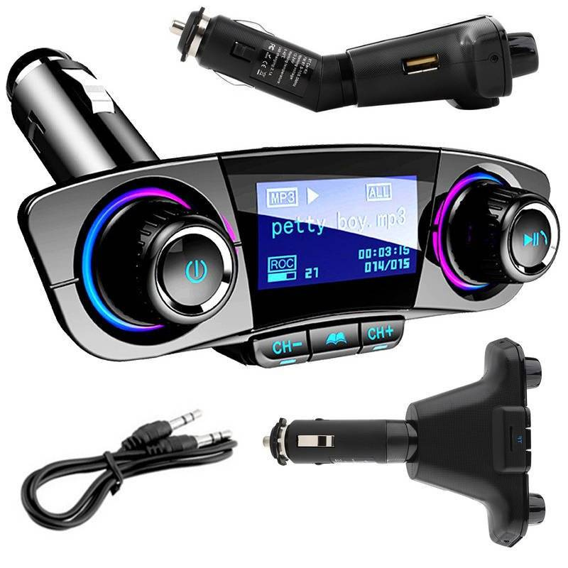 Предавател FM с Bluetooth 5.0, AUX, SD, 2x USB 2.1A