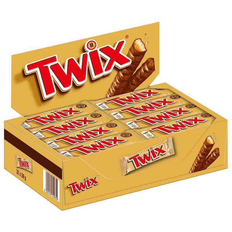 Twix Crunchy Biscuit With Caramel And Milk Chocolate, 32x50g
