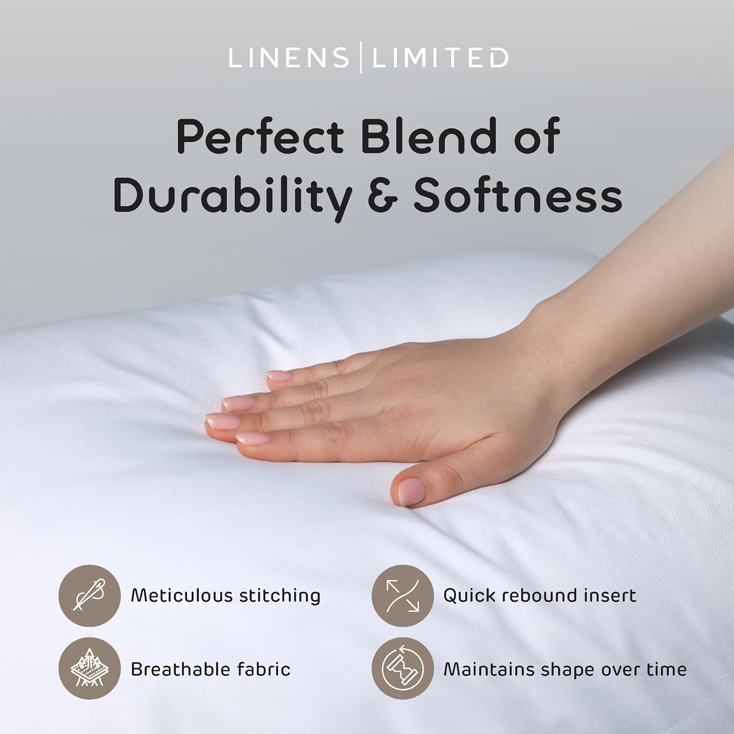 Duck Feather and Down Bed Pillow, Soft and Plump Hotel Quality Pillow, Natural Filling 85% Feather 15% Down, Polycotton Cambric Cover, UK Made