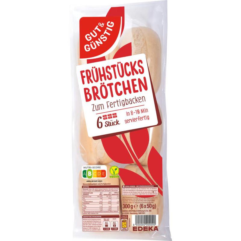 20x Gut&günstig Breakfast Rolls, 6-pack, 300g (20x300g)
