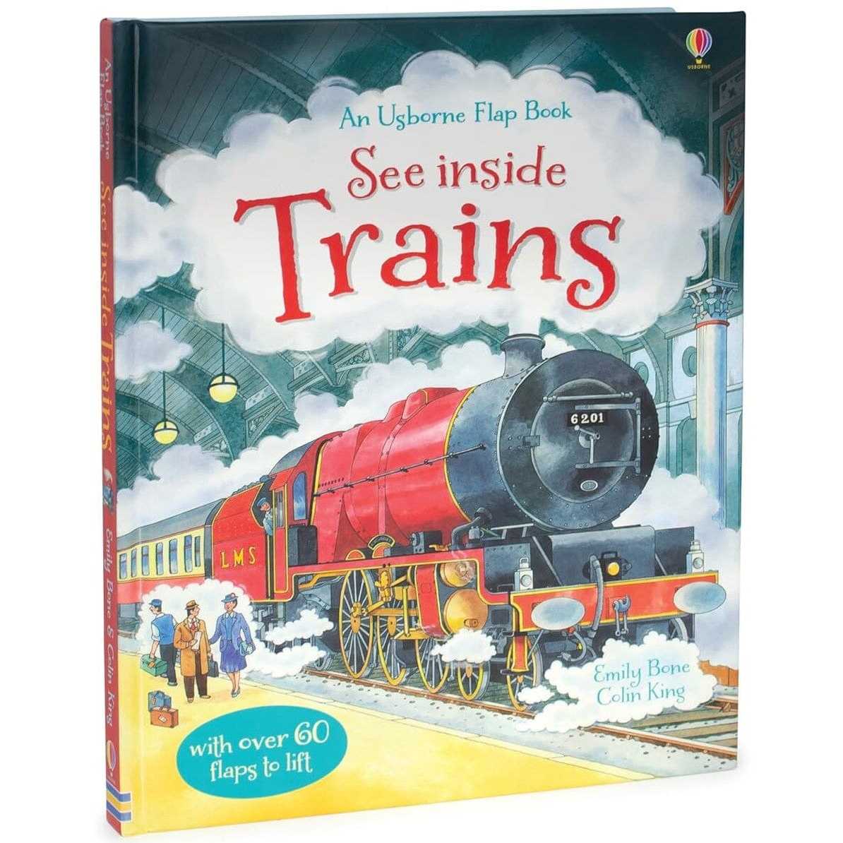 TEMU An Usborne Flap Book Series See Inside Trains By Emily Bone & Colin King Ages 6+ - Board Book