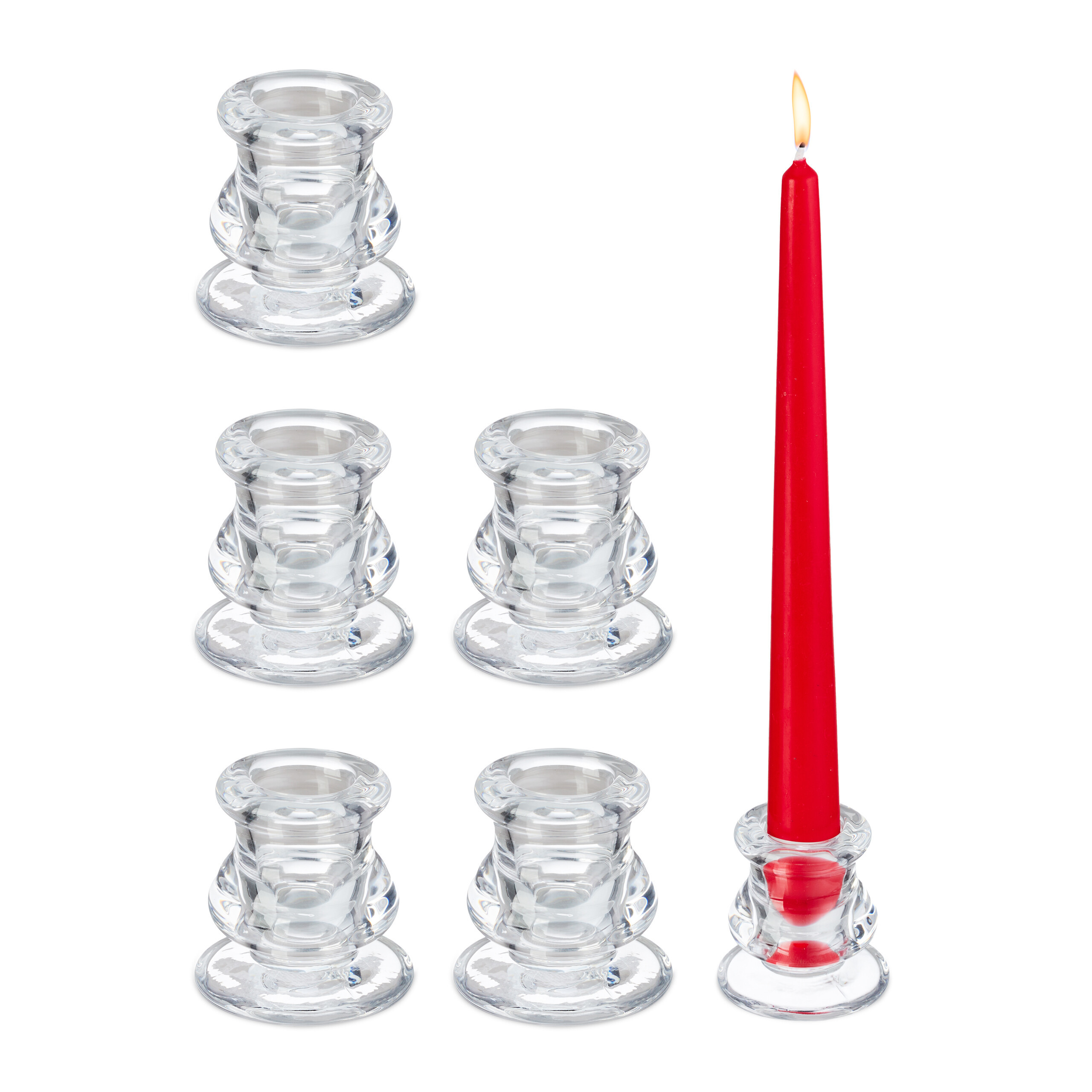 6 X Transparent Candle Holders