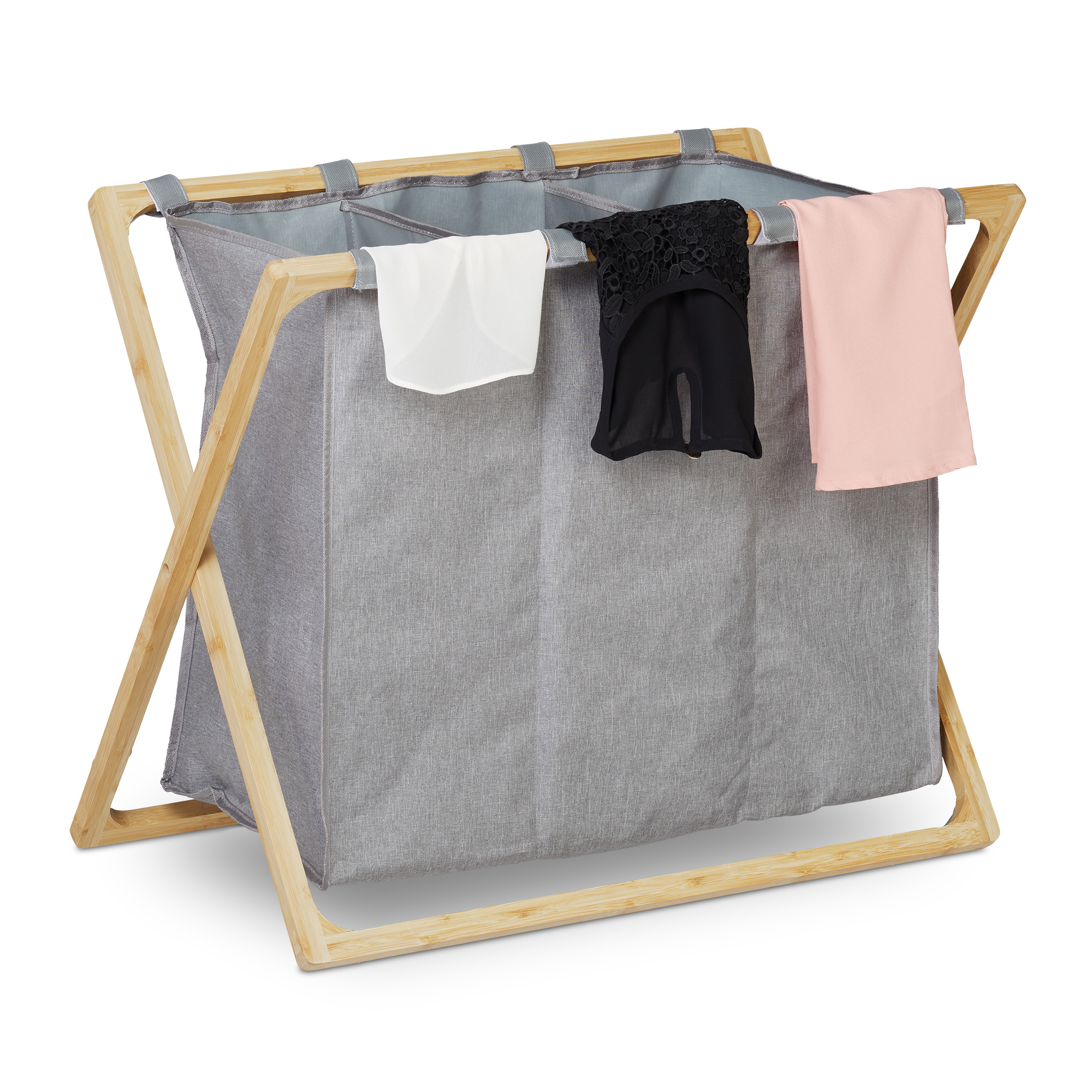 Laundry Sorter In Gray/natural - 3x 28 L