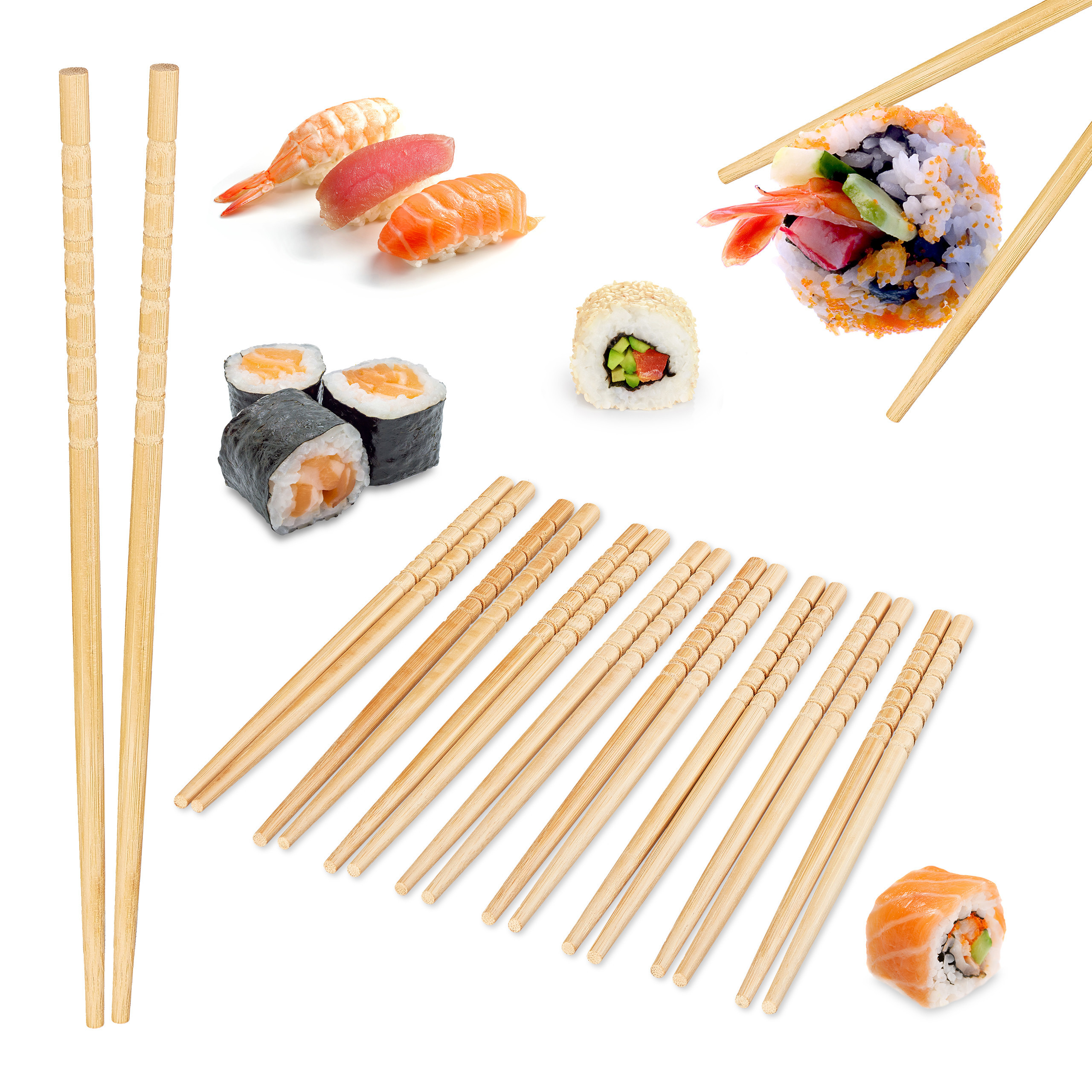 Image of 40-piece Chopsticks Set In Natural Finish