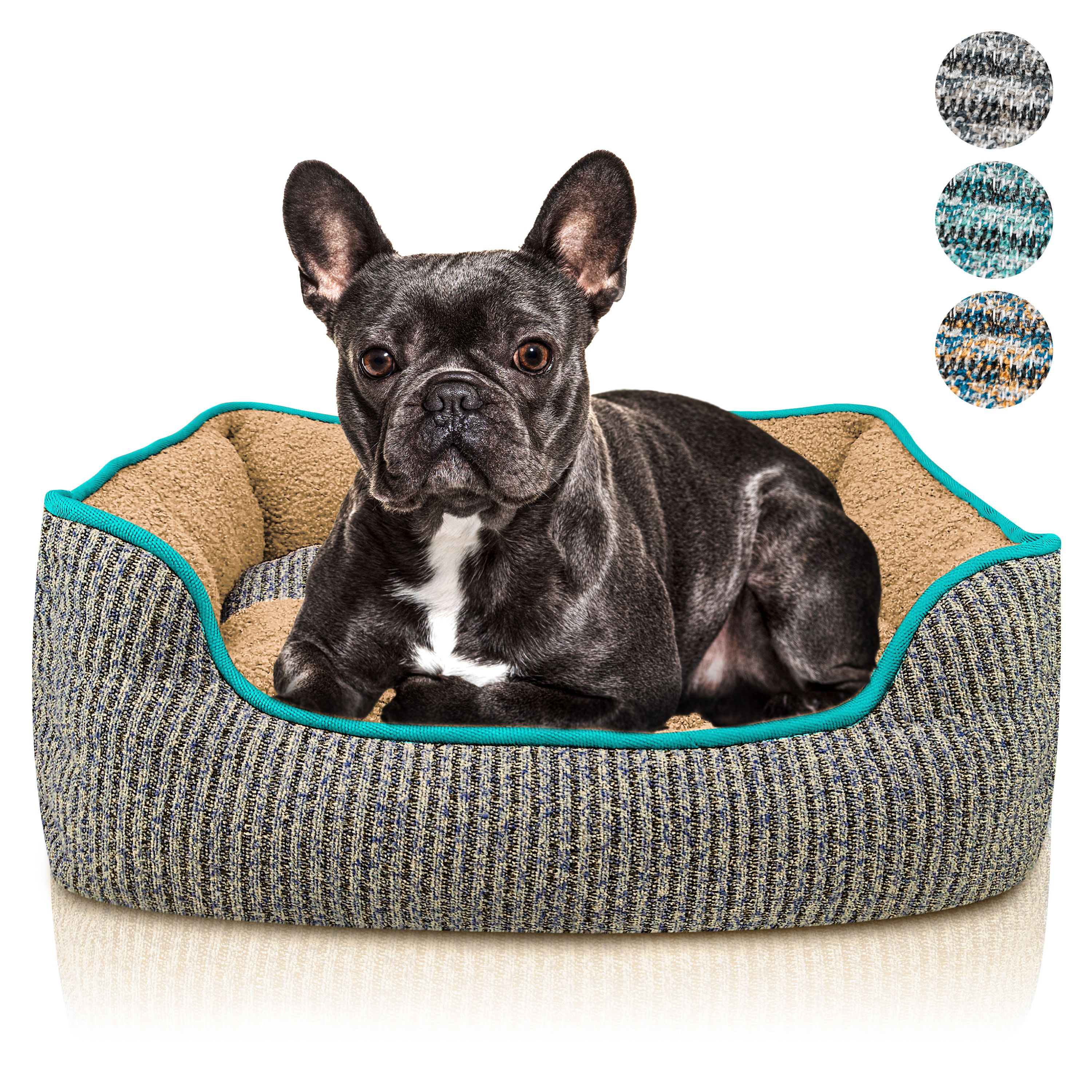 Bluzelle Dog Bed For Medium-sized Dogs, Dog Basket Dog Sofa Dog Cushion Dog Couch Pet Bed, Washable Non-slip Removable Cushion Comfortable Fluffy Plush Teddy Fur, Size M