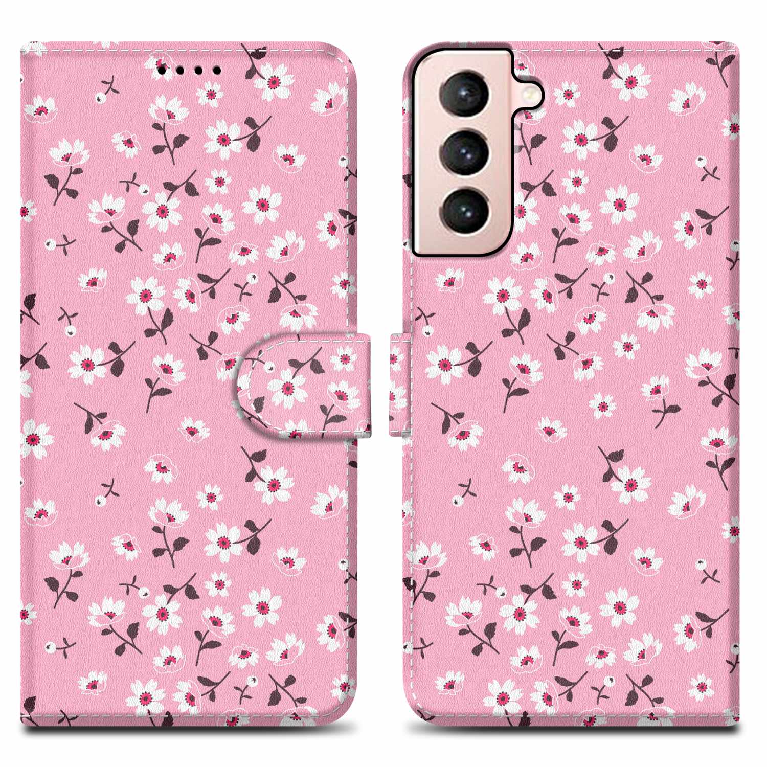 Image of Case Compatible With Galaxy S22 Design Flower Rain No. 6 Protective Case With Magnetic Closure, Stand Function And Card Slot Flip Case Cover Etui Mobile Phone Flip Case Book Bag