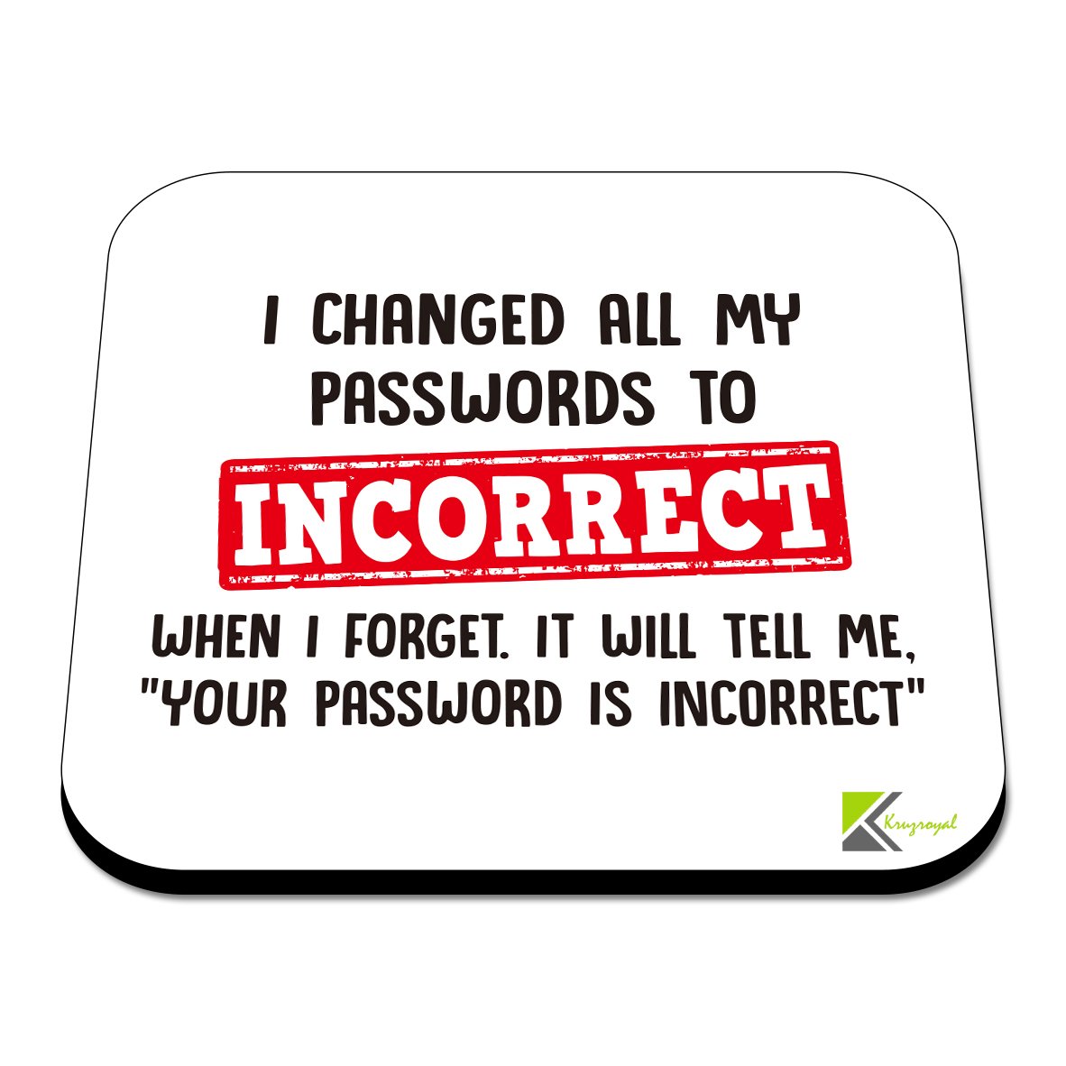 TEMU Password Sarcastic Tech Joke Coaster, Glossy Mdf Cup Mat, Funny Computer Desk Accessory, Gift For Coworkers, 1pc