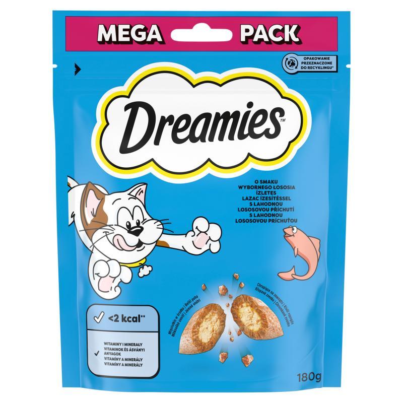 Image of Dreamies Supplementary Food For Adult Cats And Kittens With Salmon Flavor, 180 G