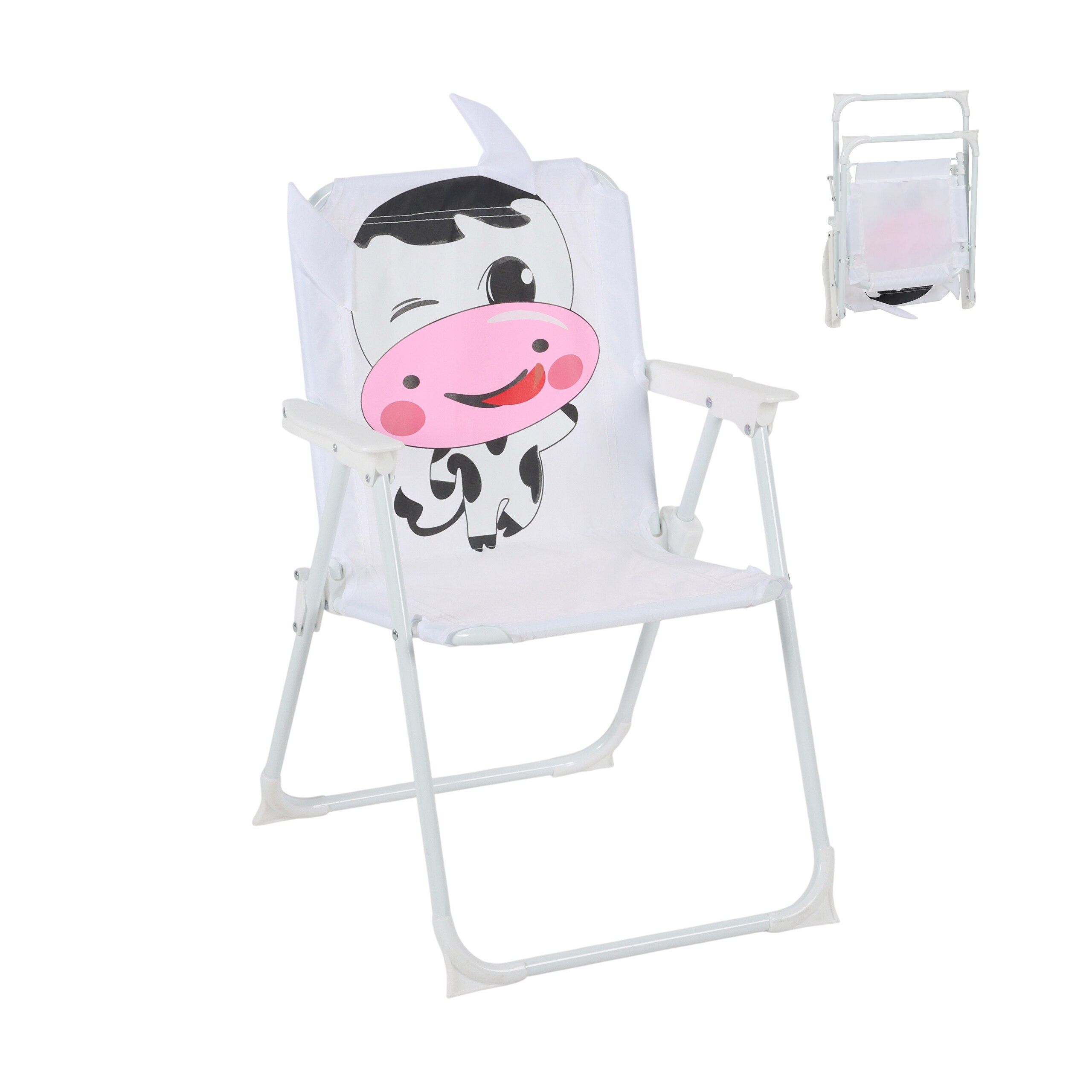 Children's Folding Chair "cow" In Multicolor - (w)36 X (h)51.5 X (d) Cm
