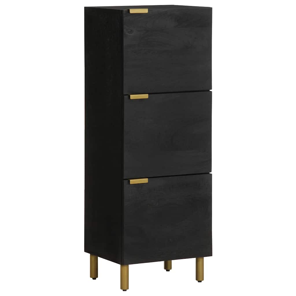Image of Vidaxl Black 40x33x110 Cm Wood, Sideboard, Cupboard. Storage Furniture, Side Cabinet, Credenza, Tall Cabinet, Narrow .