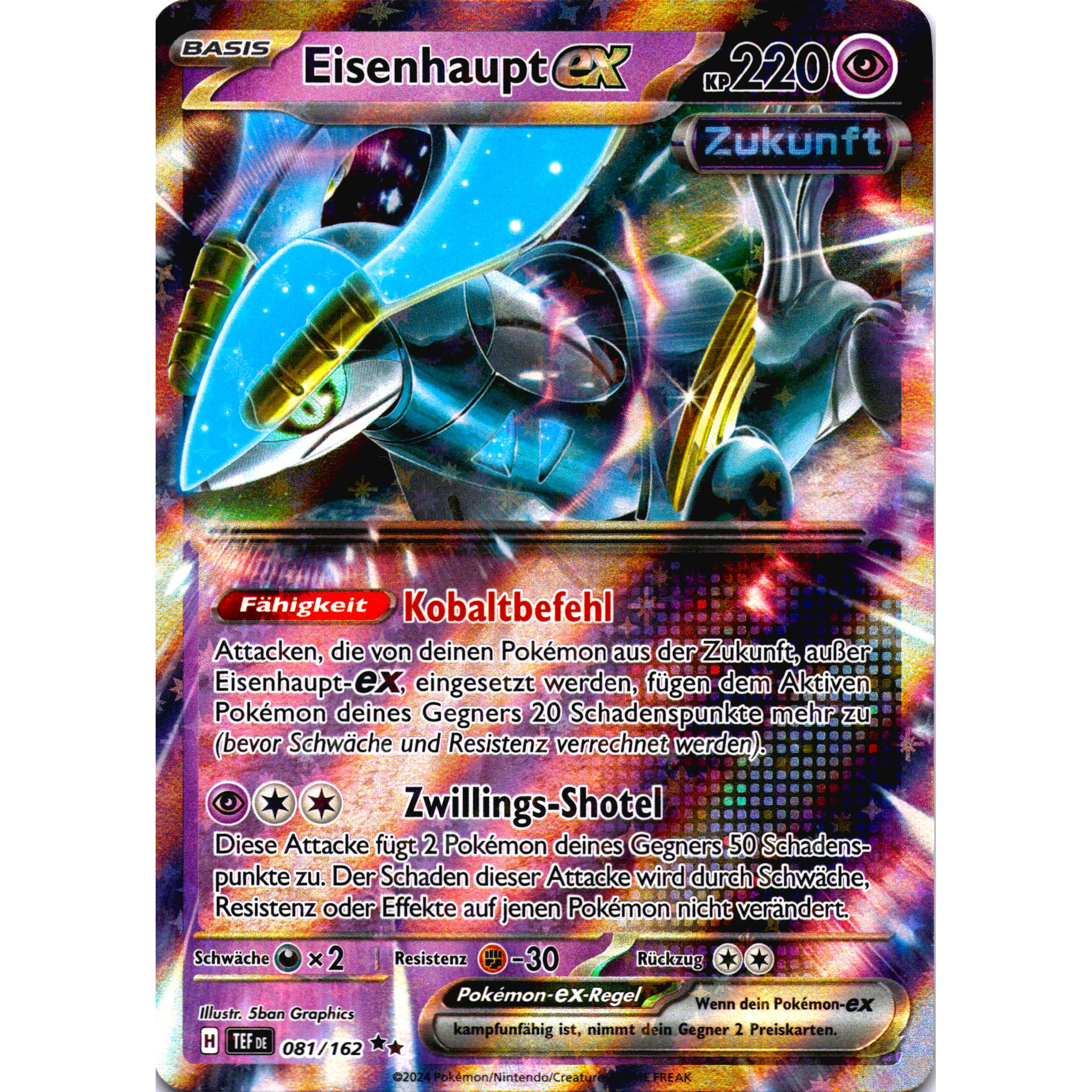 Tcg Card - Iron Head Ex - Ultra Rare - German Version - 220 Cp - Near Mint