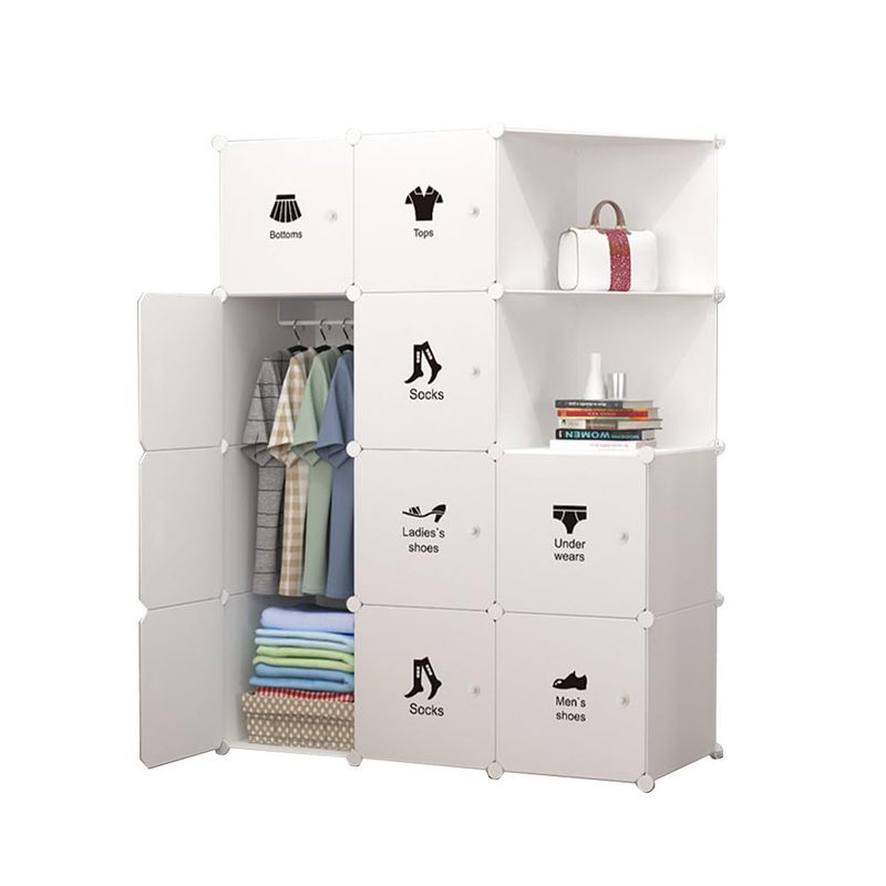 1 Set, Pp, Diy Modular Wardrobe, 10 Doors, 1 Hanger, Corner Design