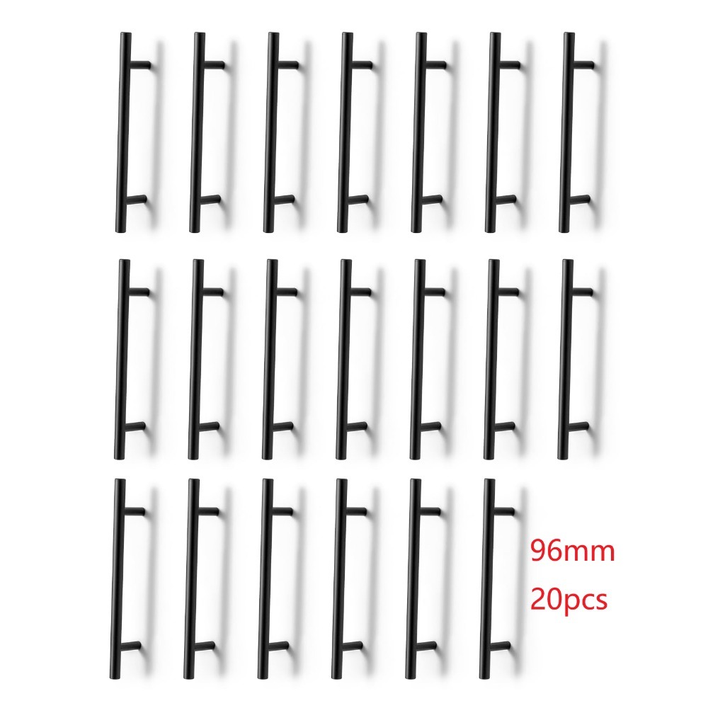 Image of 20pcs Cabinet Handles, Modern & Bathroom Cabinet Pulls, Durable Metal Hardware, With Screws, 96mm Hole Center, Home Furniture Upgrade