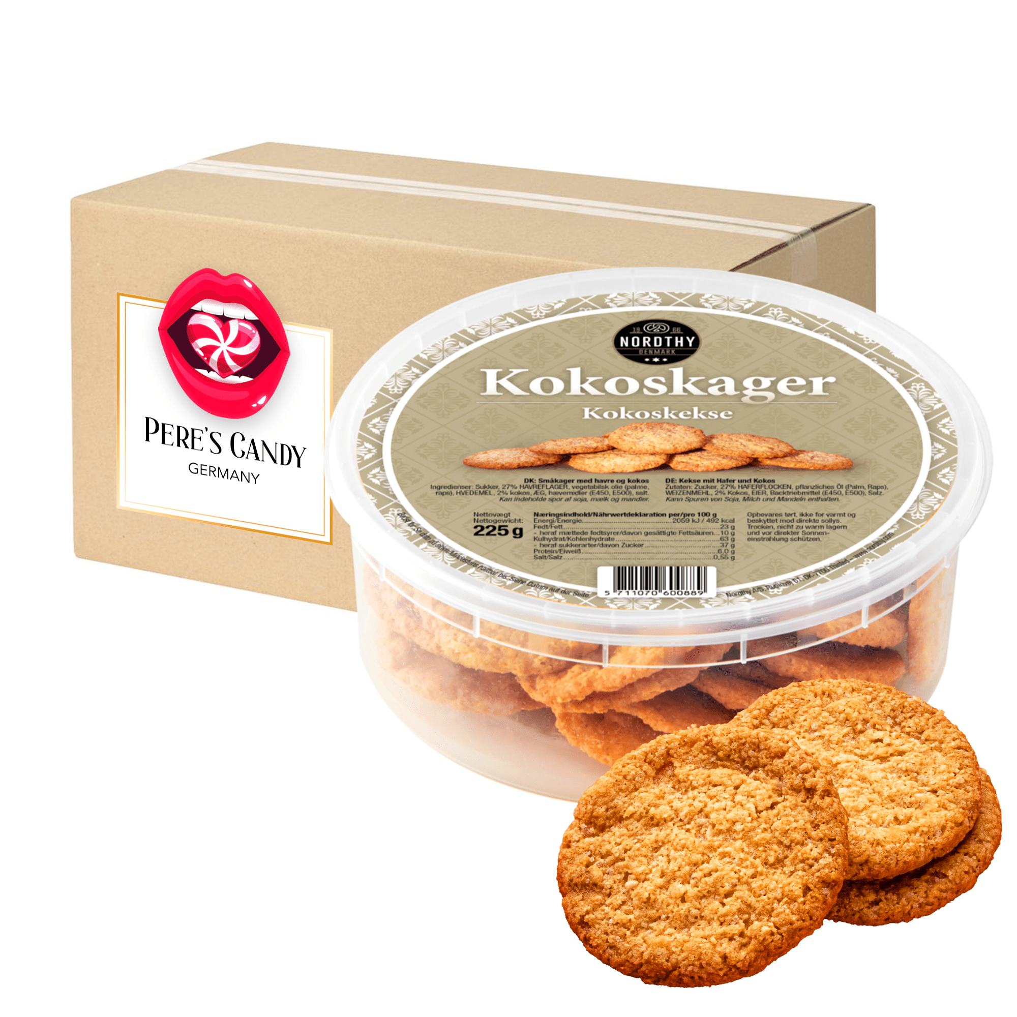 2x225g Original Danish Coconut Oat Biscuits - Oatmeal